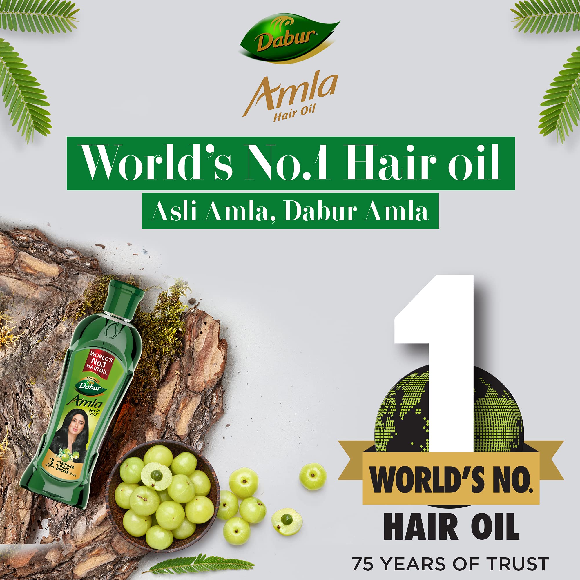 Dabur Amla Hair oil for Stronger, Longer and Thicker Hair -450ml – view 3