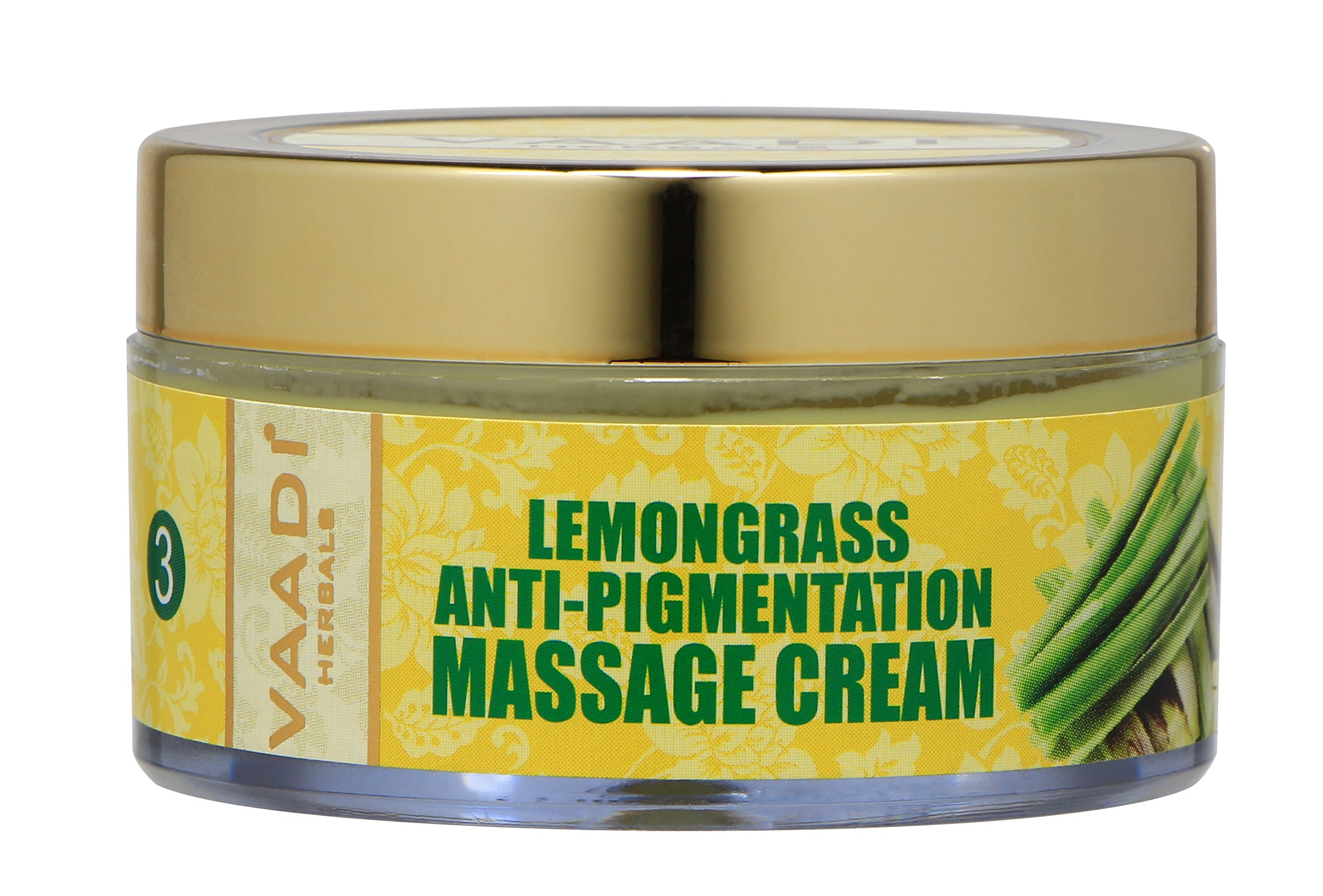 Front view of Vaadi Herbals lemongrass massage cream 50g
