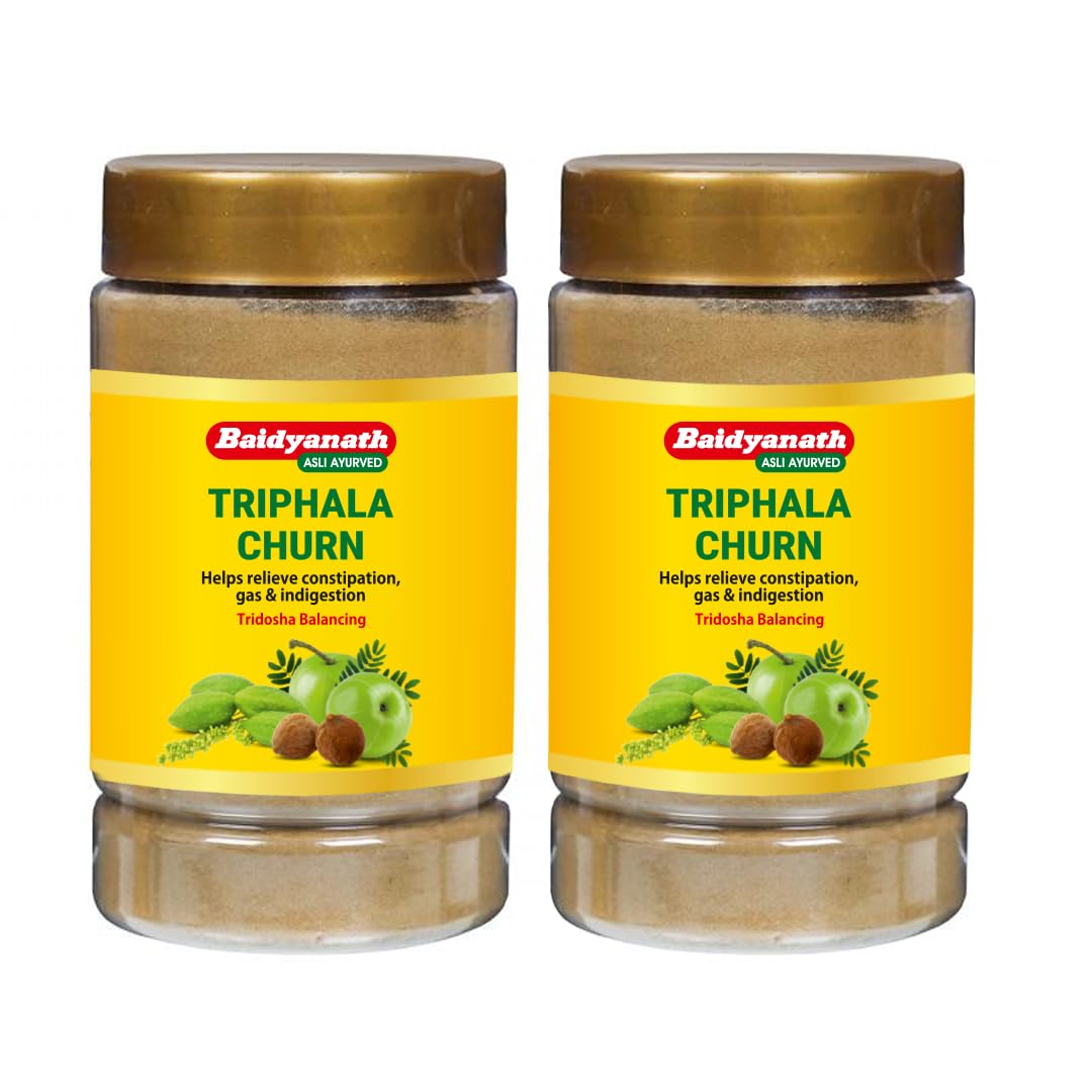 Two 500 gram bags of Baidyanath Triphala Churna powder