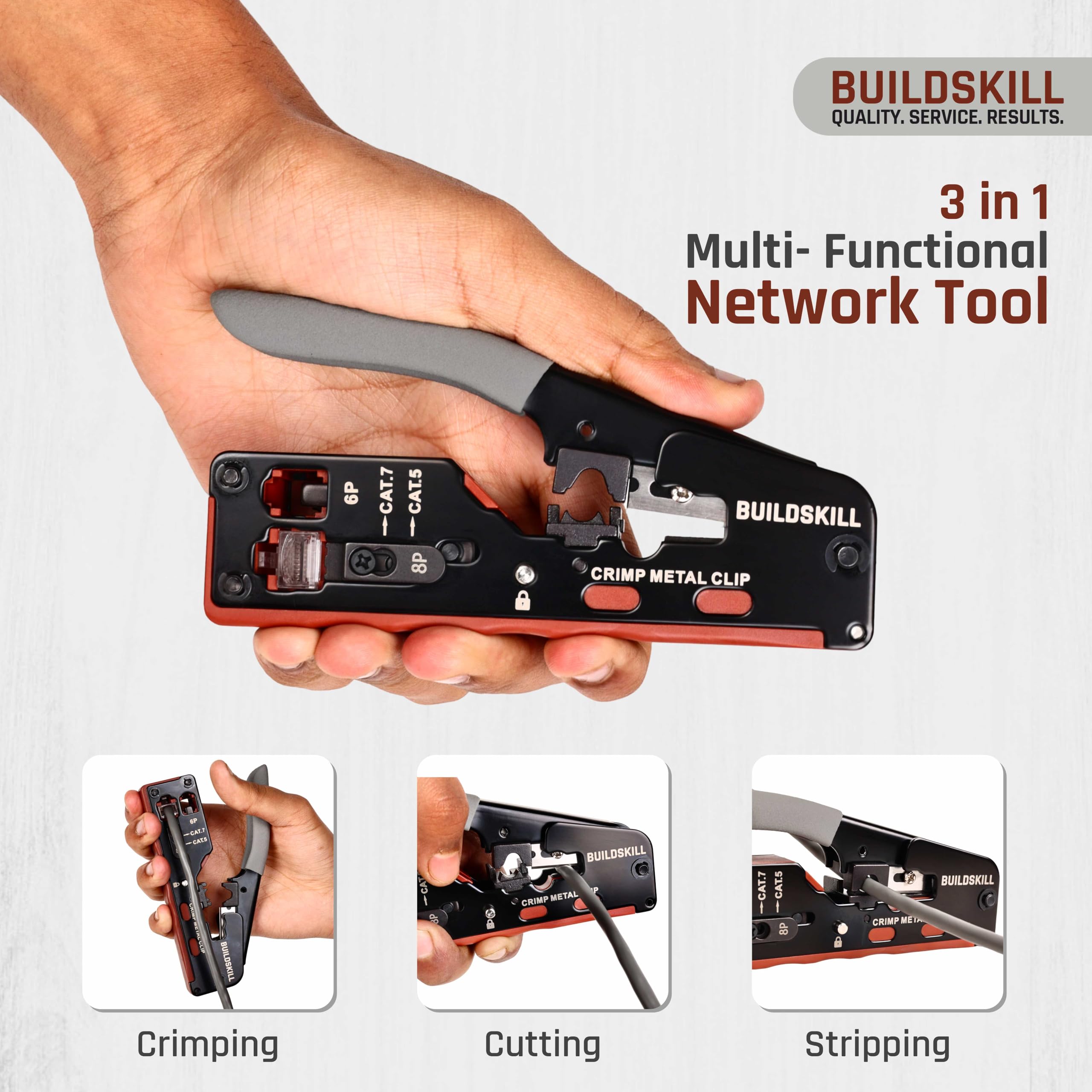 BUILDSKILL 3-in-1 network crimping tool, wire stripper and cutter – view 2