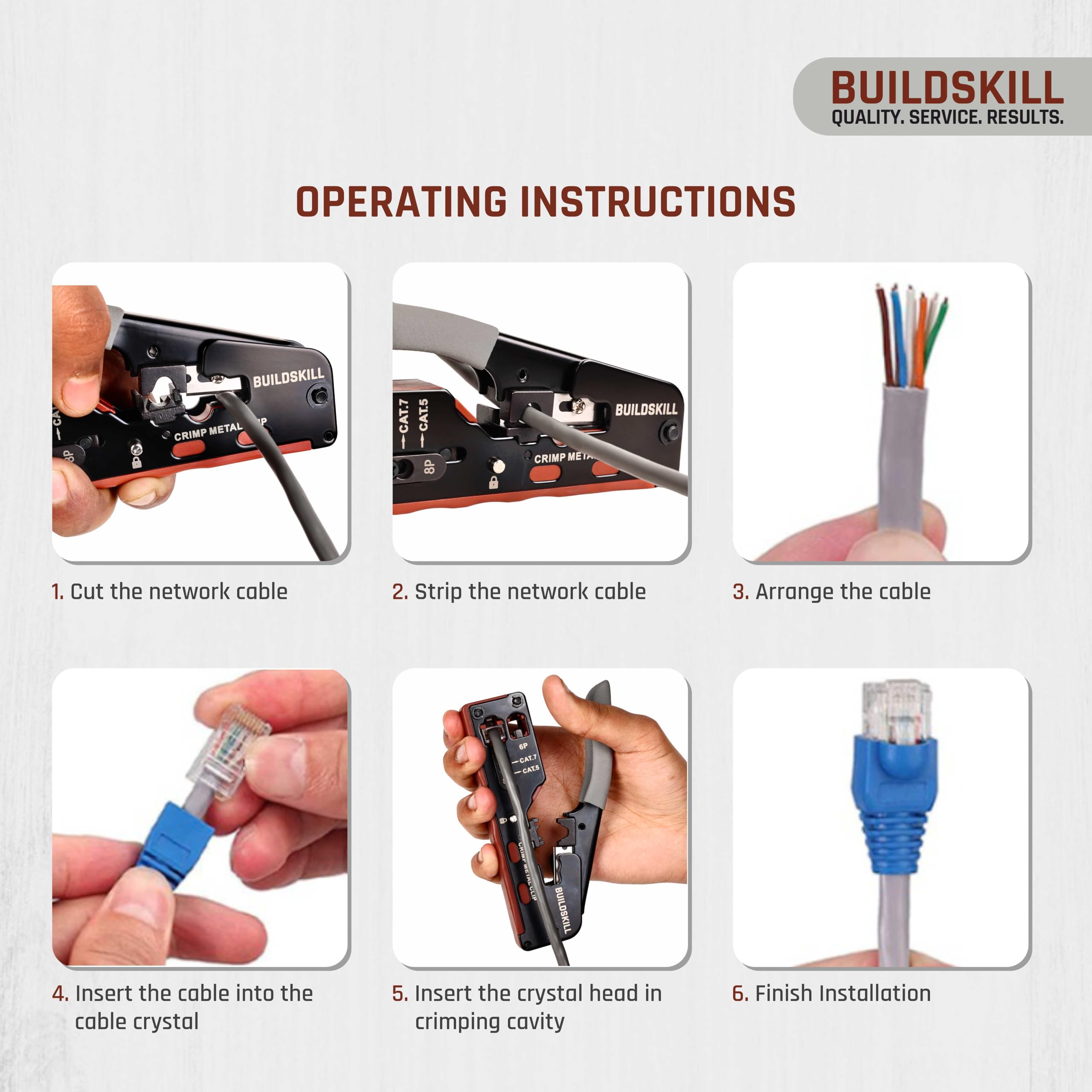 BUILDSKILL 3-in-1 network crimping tool, wire stripper and cutter – view 6