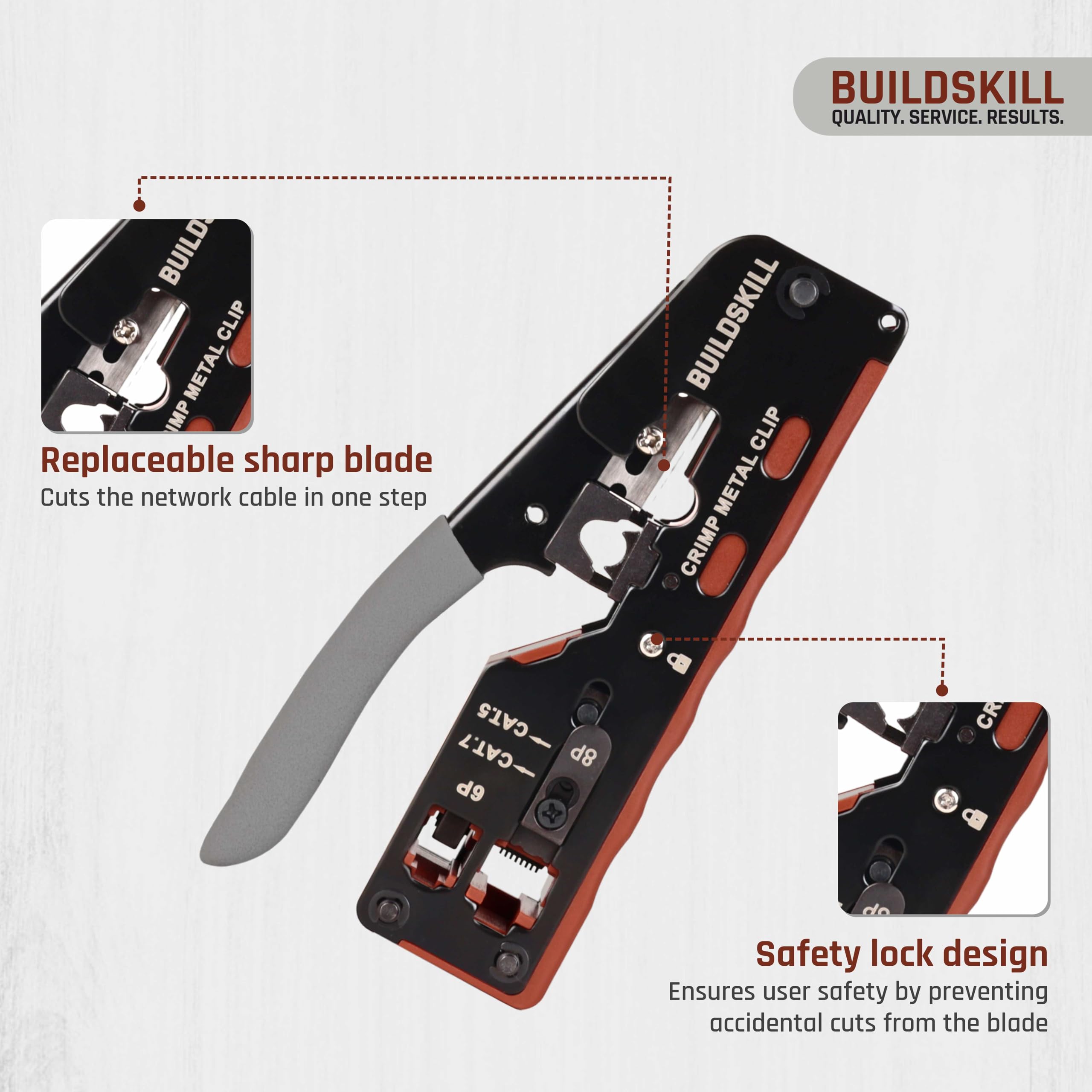 BUILDSKILL 3-in-1 network crimping tool, wire stripper and cutter – view 7