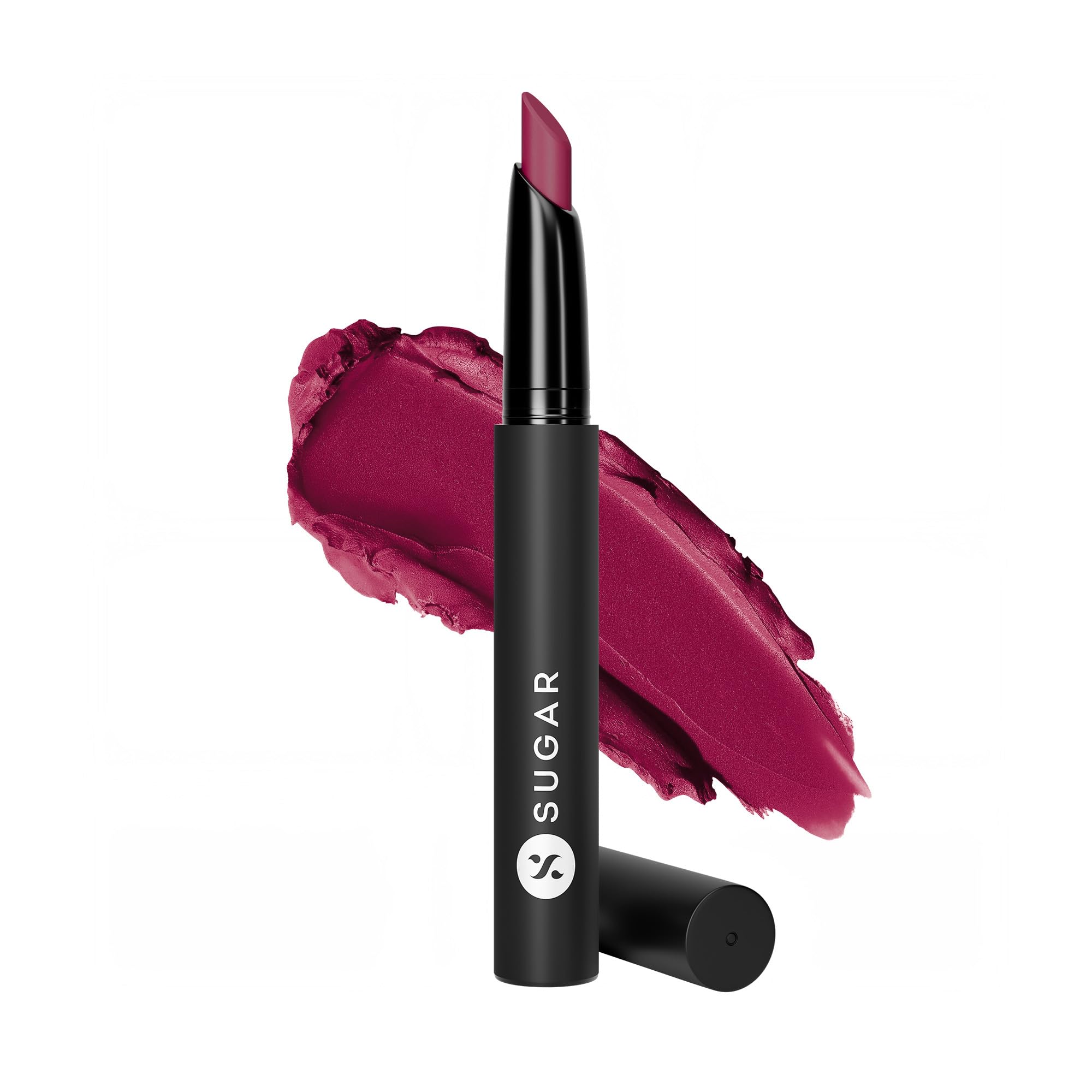Daft Pink SUGAR matte lipstick tube with slim oval bullet