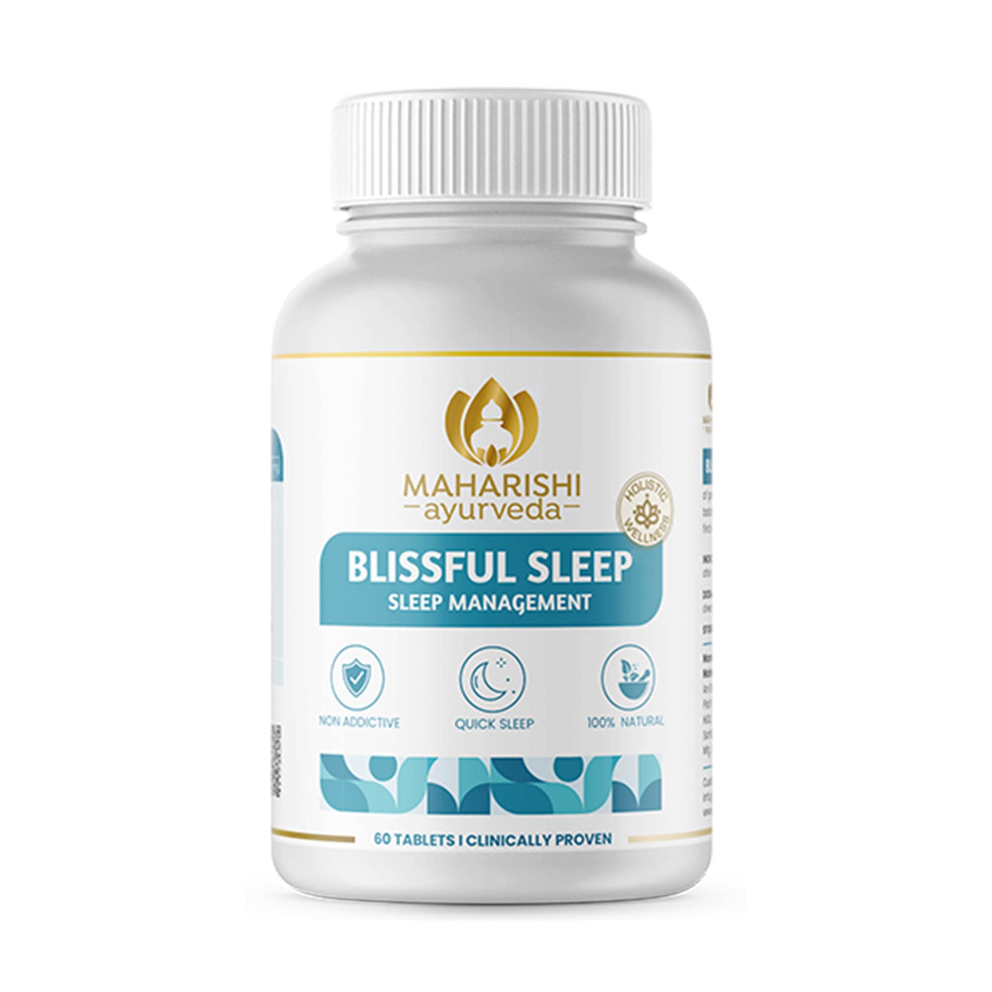 Front view of Maharishi Ayurveda Blissful Sleep 60-tablet bottle