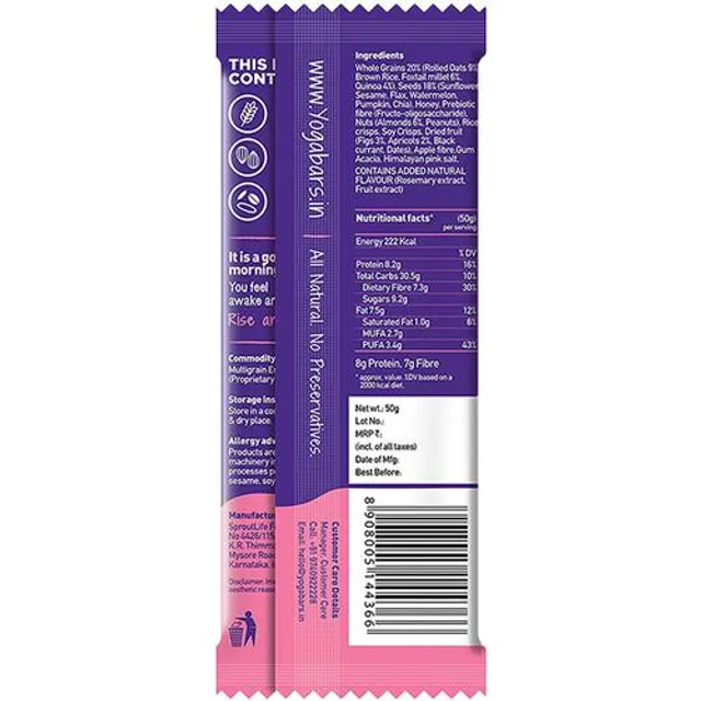 Yoga Bar Breakfast Protein Bar - Apricot Fig, Healthy Snack, Rich In Protein & Fibre, 50 g – view 2