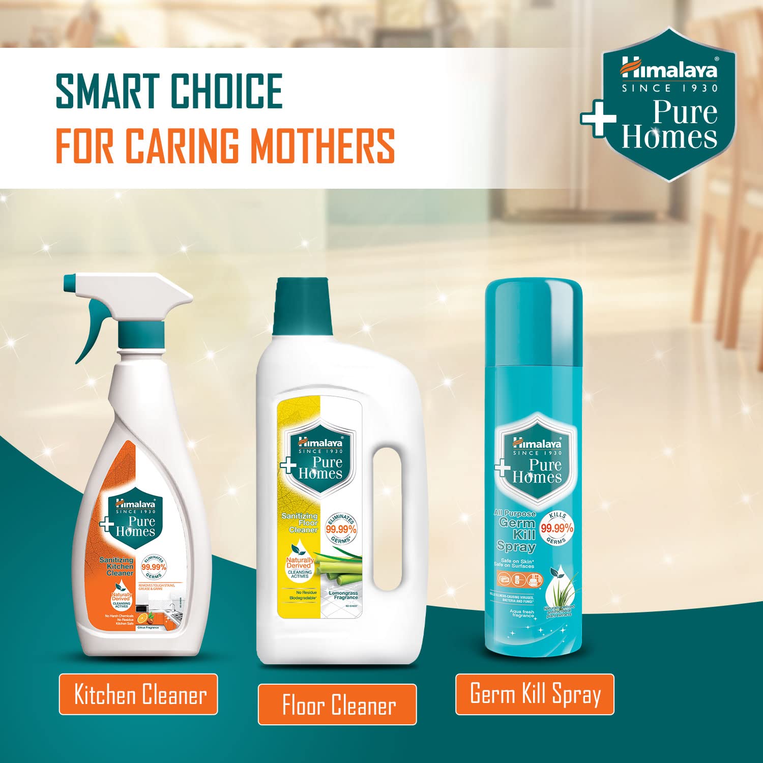 Himalaya Pure Homes Sanitizing Floor Cleaner LEMONGRASS 1 LITRE, Green (RXZER23) – view 7