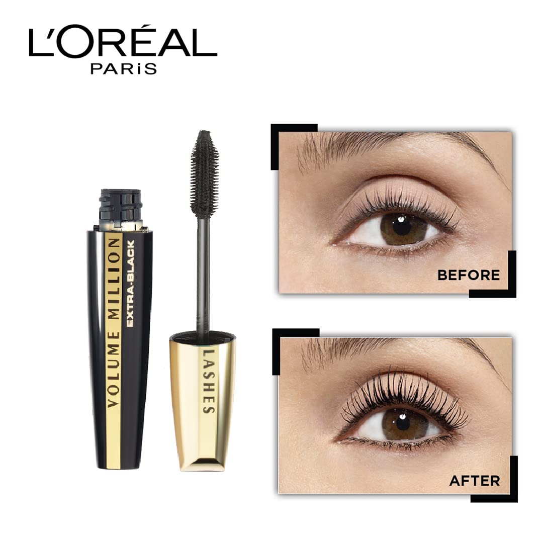 L'Oréal Paris Mascara, Fanned Out Lash Effect, Washable, Clump-free and Smudge-free, Volume Million Lashes, Extra Black, 10.7ml – view 3