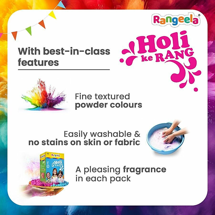 Rangeela Holi Ke Rang - 4 Fluorescent Shades Of Holi Colours 240 g – view 3