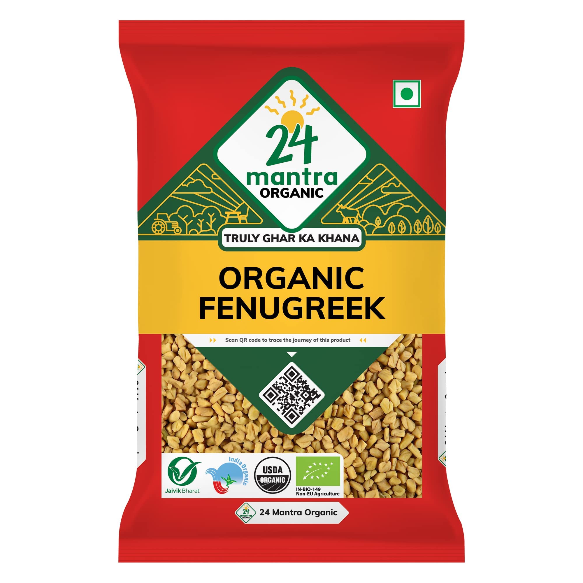 Pack of 24 Mantra Organic methi dana whole seeds