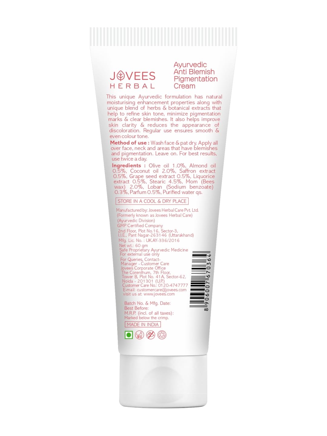 Jovees Herbal Anti Blemish Pigmentation Cream For Women/Men – view 2