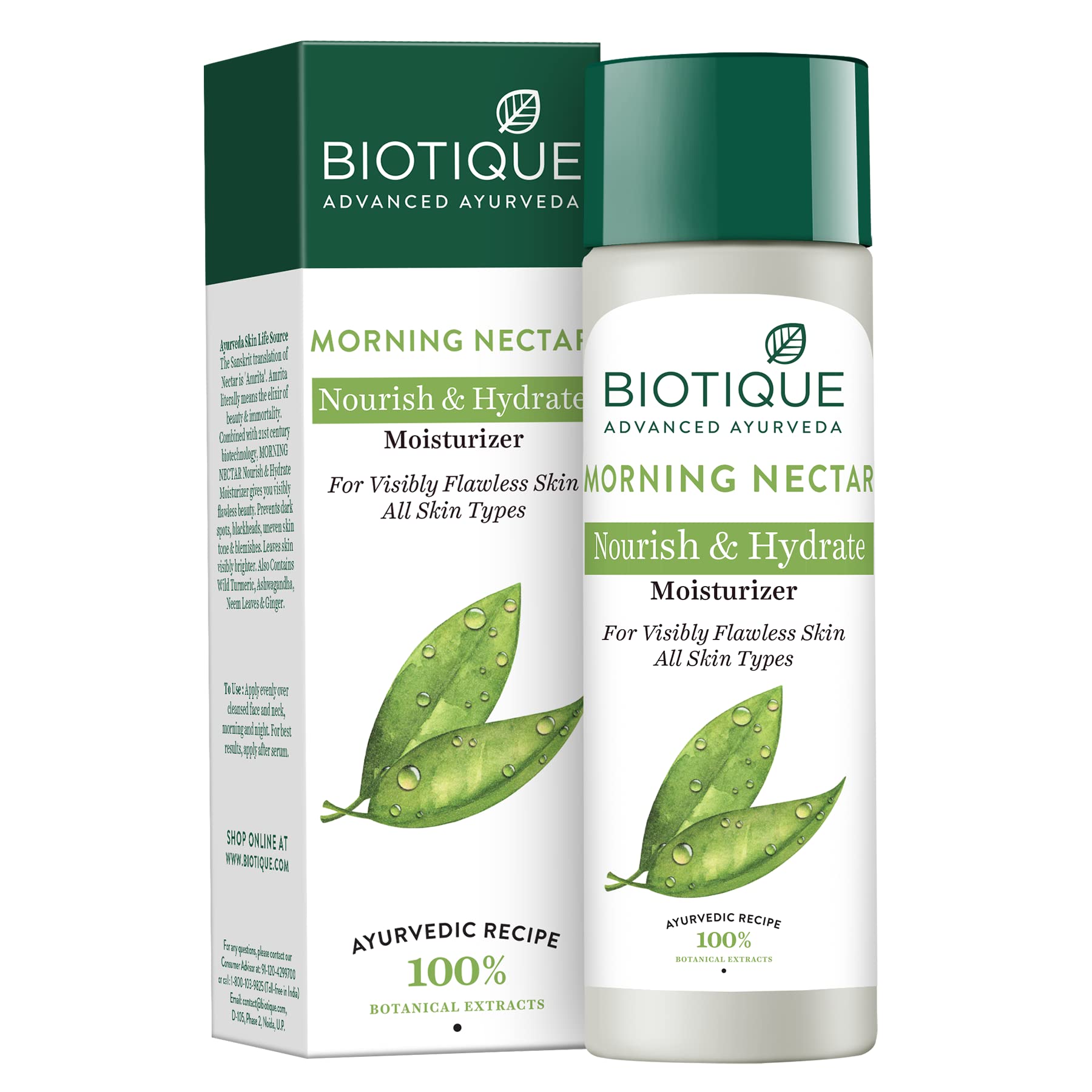Biotique Morning Nectar face moisturizer lotion bottle, 190 ml