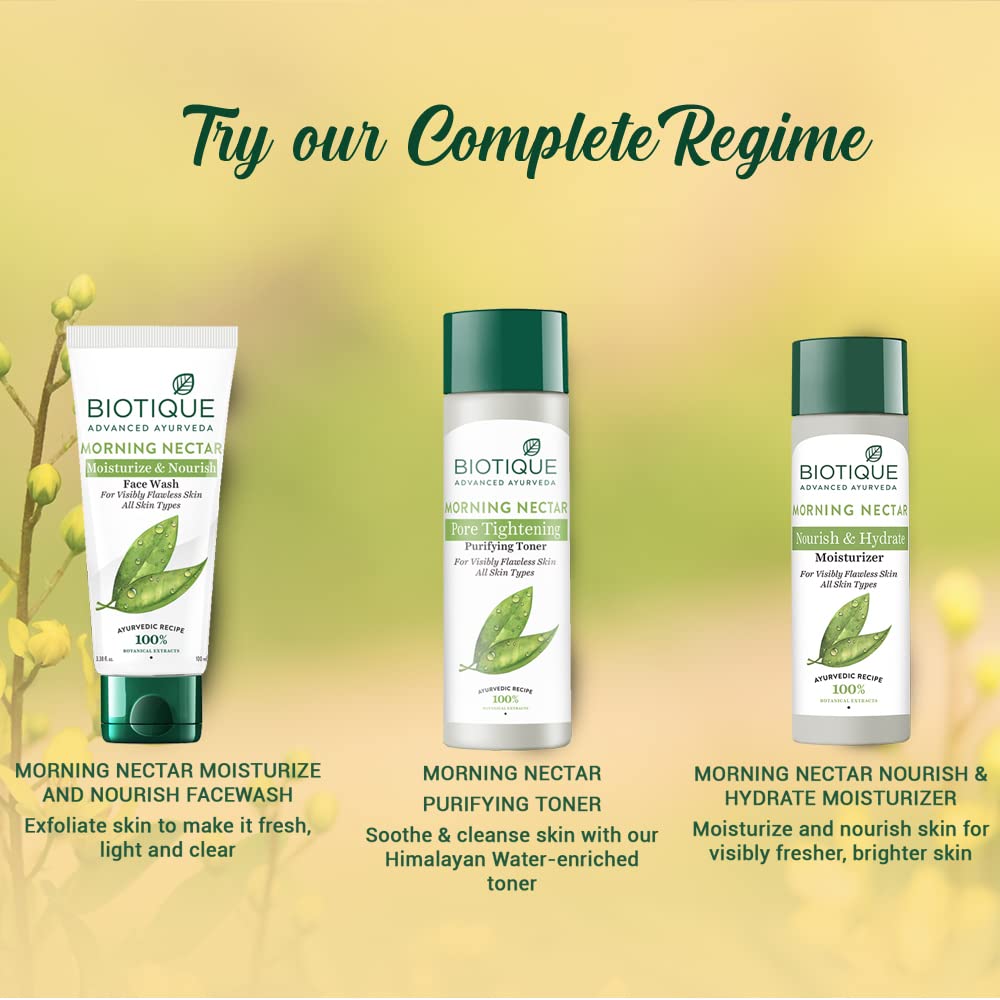 Biotique Morning Nectar Flawless Skin Moisturizer l Prevents Dark spots, Blackheads and Blemishes l Visibly Flawless Skin l Nourishes and Hydrates Skin l All Skin Types l 190ml – view 8
