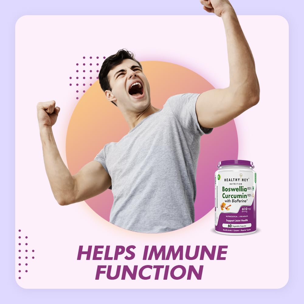HealthyHey Nutrition Boswellia Serrata & Curcumin with Bioperine - 60 Vegetable Capsules – view 5