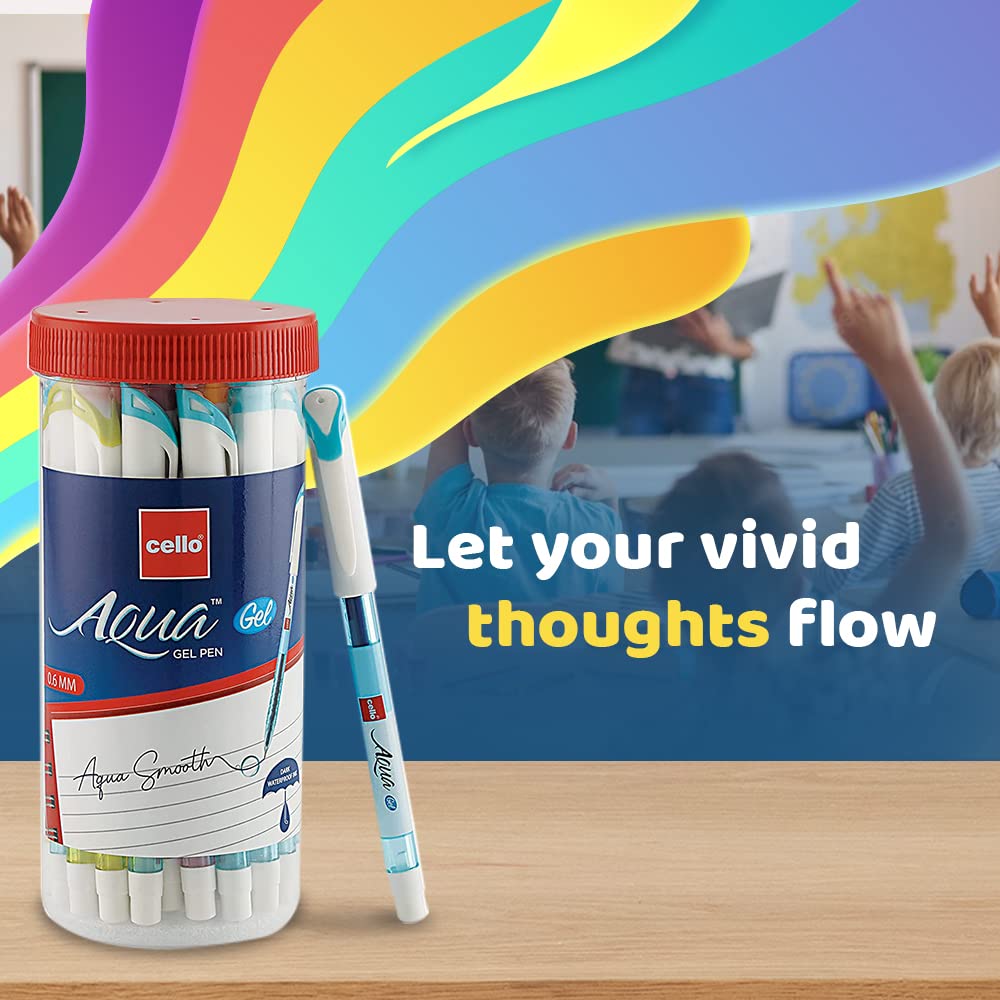 Cello Aqua Blue Gel Pen Jar of 25 Units – view 3