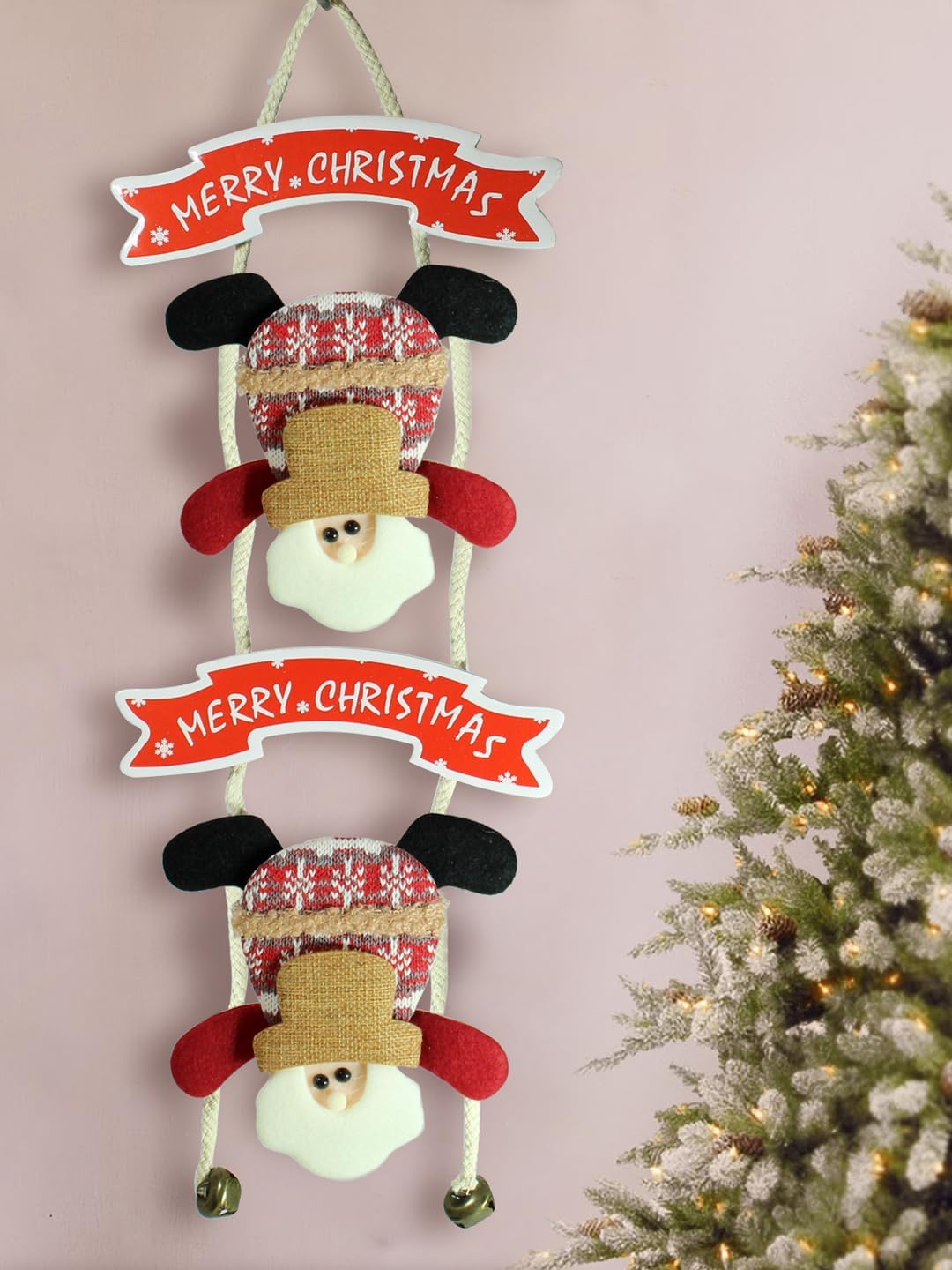 Santa fabric Christmas hanging decoration for wall or main door