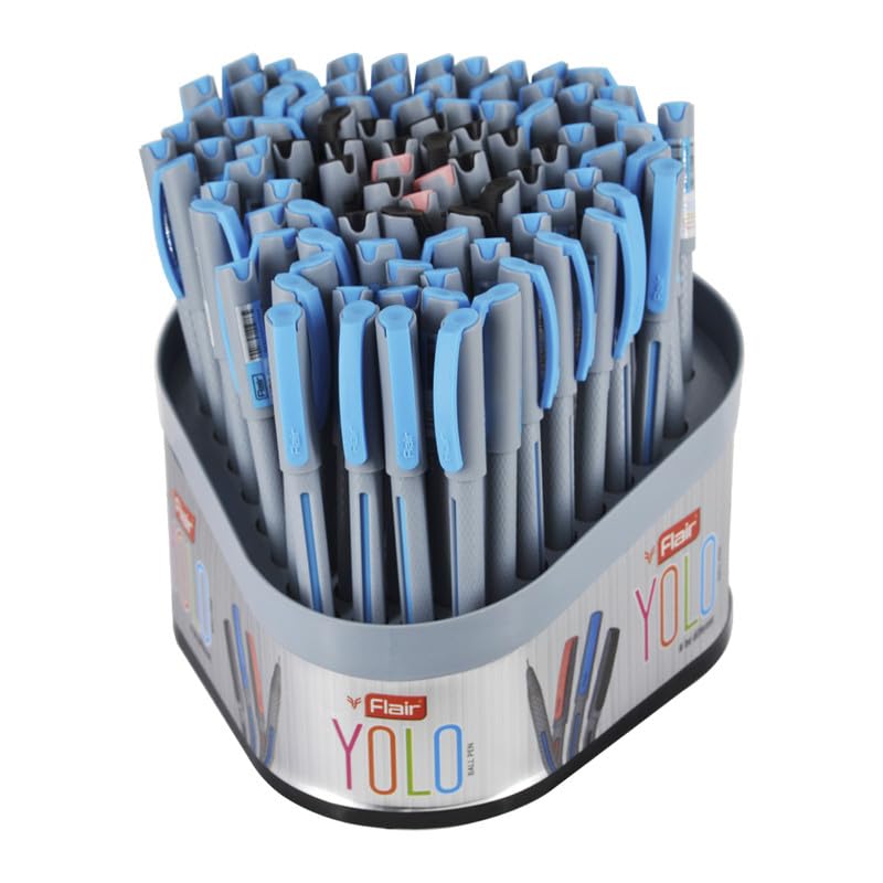 FLAIR Yolo 0.6 mm ball pens in multicolor tumbler