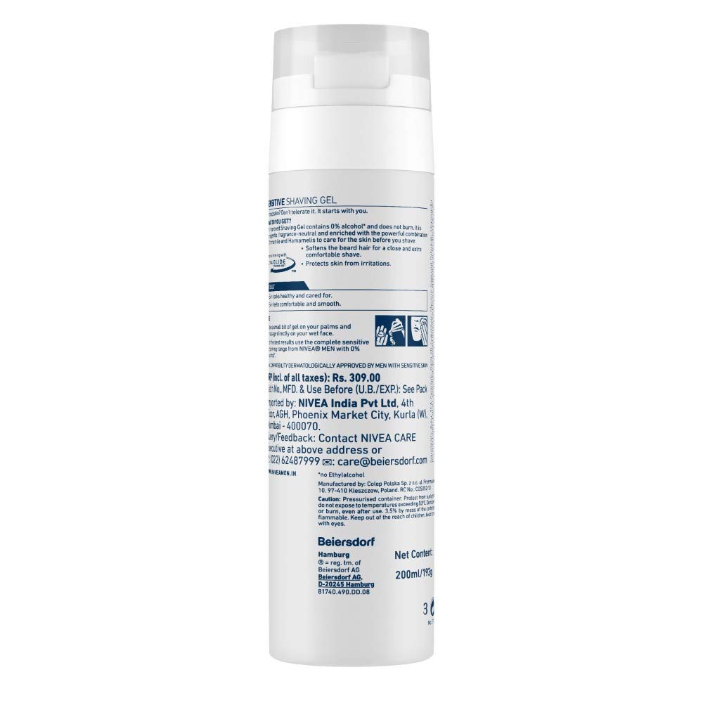 NIVEA MEN Shaving, Sensitive Shaving Gel, 200ml – view 7