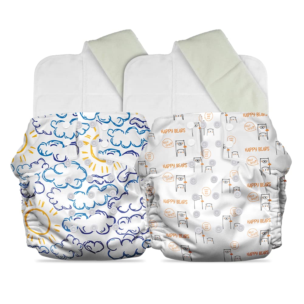 Pack of two Mother Sparsh baby cloth diapers with adjustable snaps
