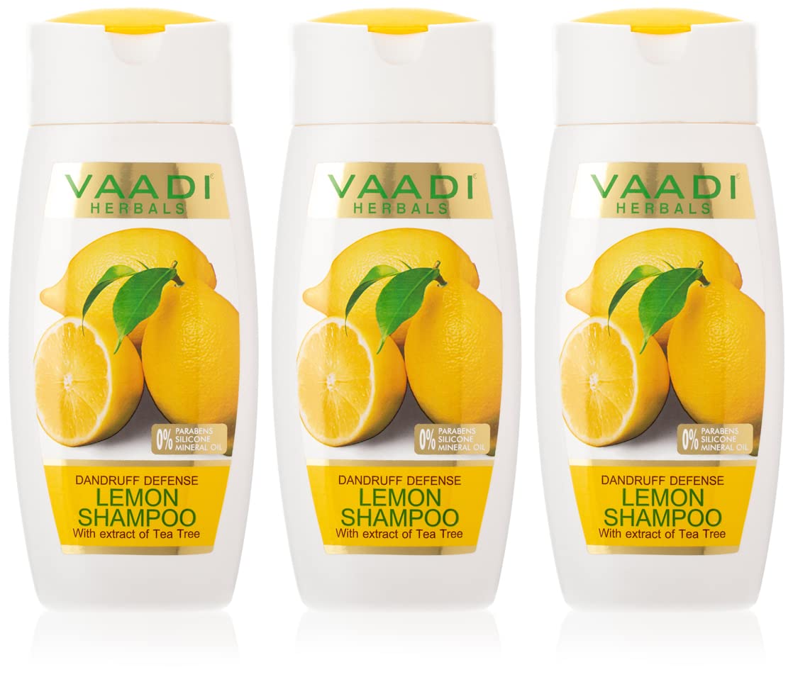 Vaadi Herbals lemon shampoo three-pack for dandruff care