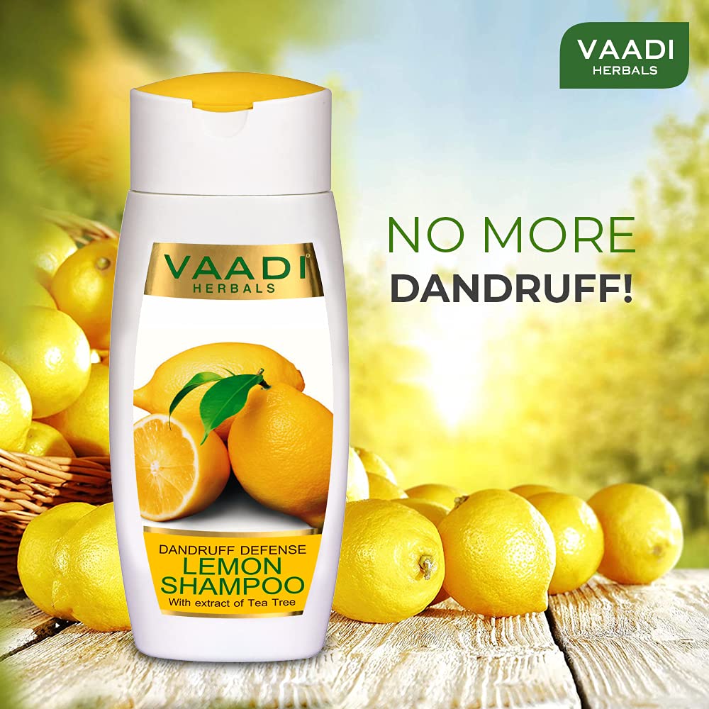 Vaadi Herbals Value Dandruff Defense Lemon Shampoo with Extract of Tea Tree, 3 x 110ml – view 3