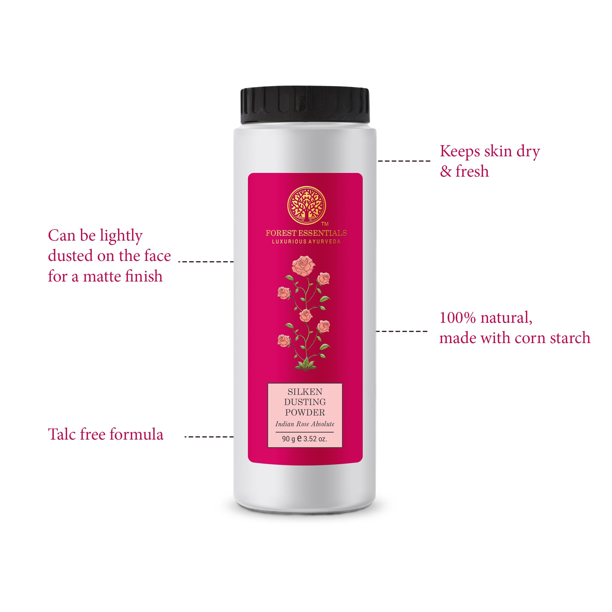 Forest Essentials Silken Dusting Powder Indian Rose Absolute – view 2
