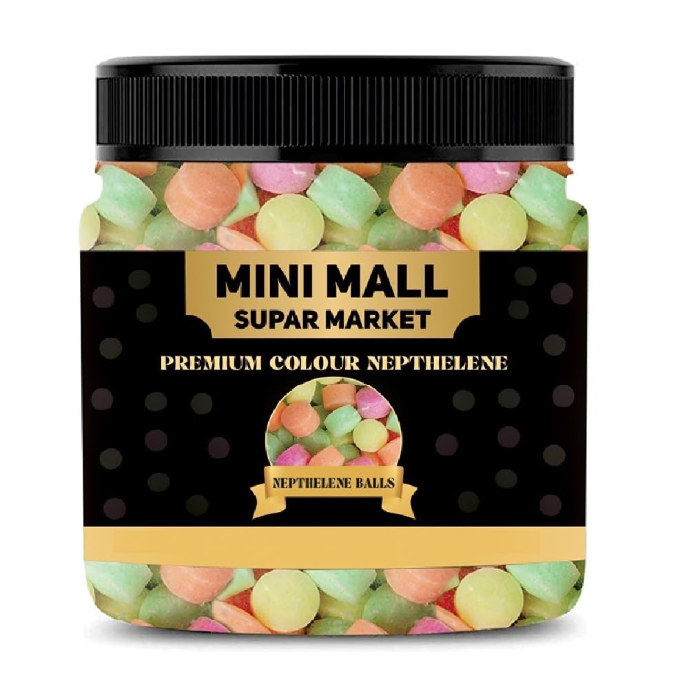 MiniMall Super Market Pure Quality Colourful Napthalene Balls Jar/Phynile goli/Moth Balls Jar (500 gm)