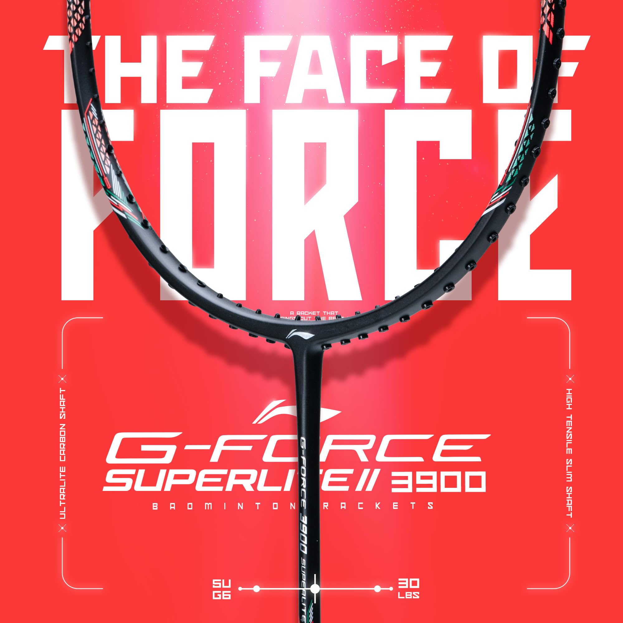 Li-Ning Li-Ning G-Force 3800 II Superlite Strung Badminton Racket with Full Cover – view 2