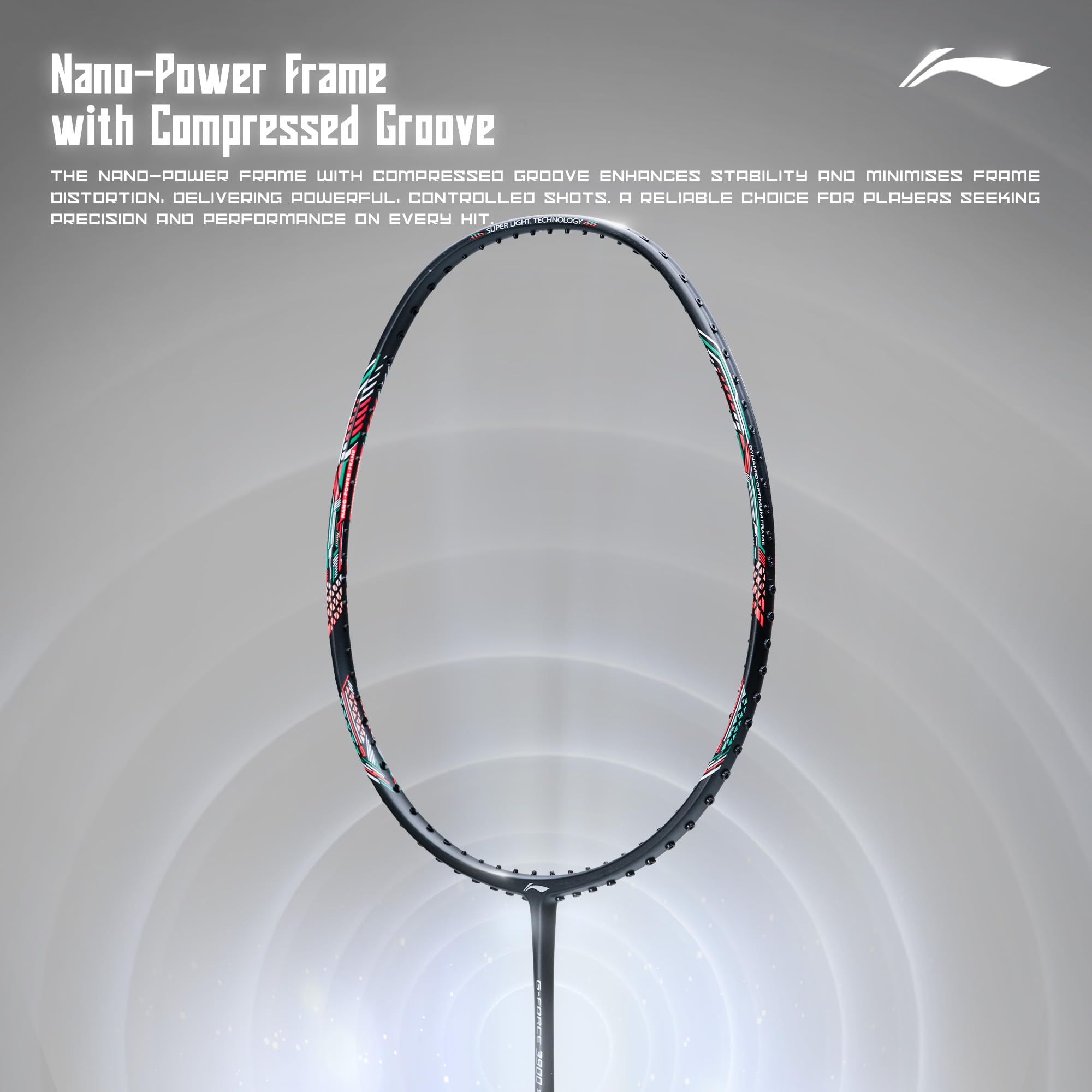 Li-Ning Li-Ning G-Force 3800 II Superlite Strung Badminton Racket with Full Cover – view 4
