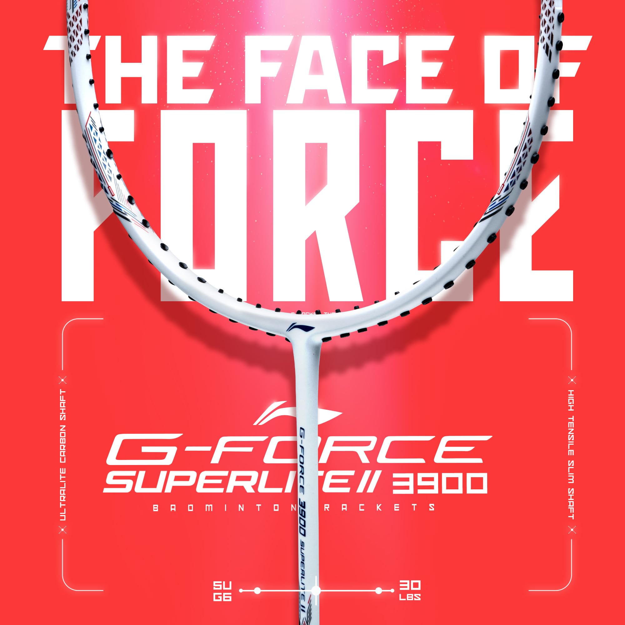 Li-Ning Li-Ning G-Force 3800 II Superlite Unstrung Badminton Racket with Full Cover – view 2