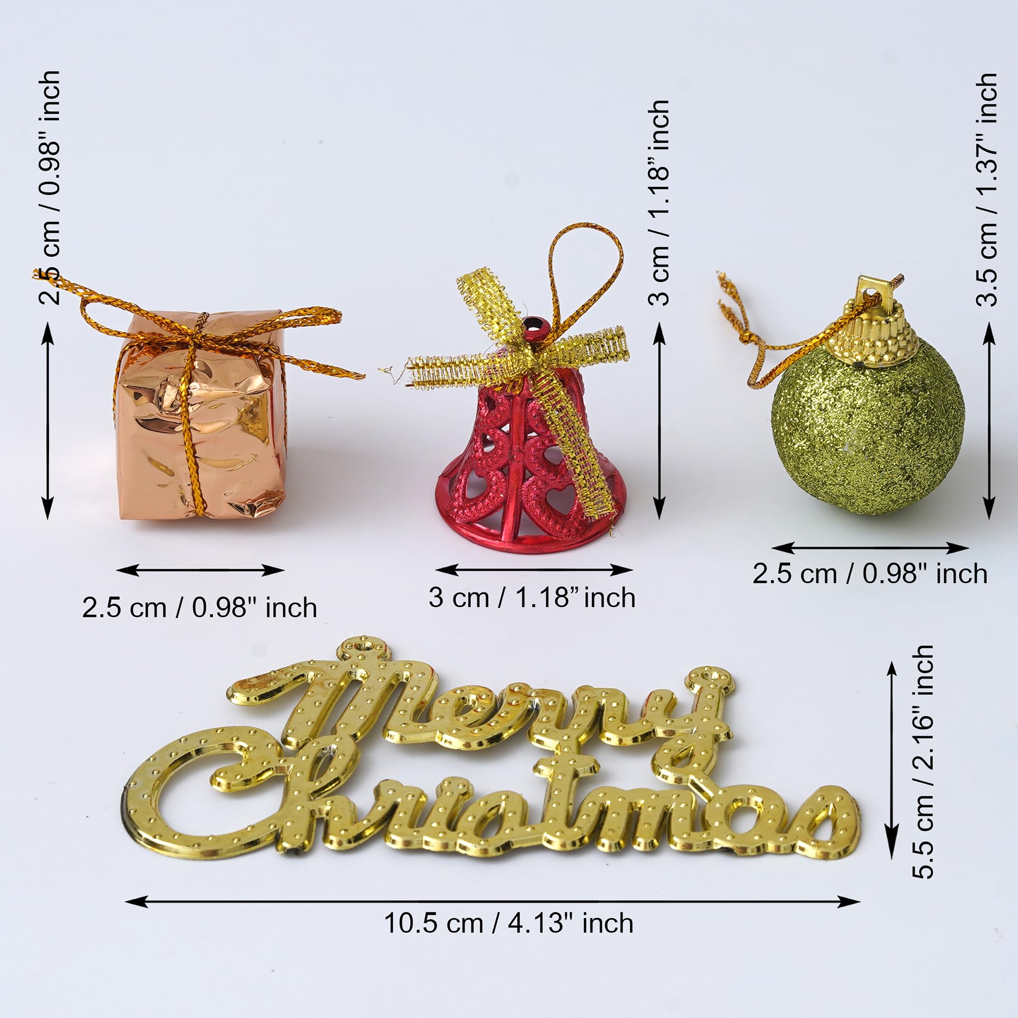 eCraftIndia Christmas Tree Decoration Items Merry Xmas Cutout Flowers Gifts Bells Balls (Pack of 15) Hanging Ornaments Props Christmas Decorations for Home Office – view 4