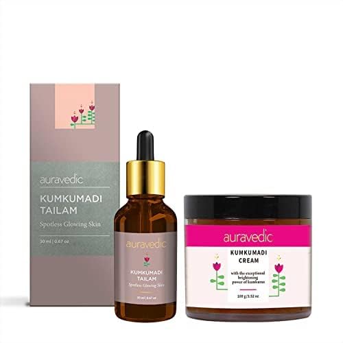 Auravedic Kumkumadi Glow Boosters, Kumkumadi Tailam (30ml) & Face Cream (100gm), Brightening & Hydrating Skincare Combo for Radiant Skin, For Men & Women – view 2