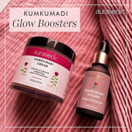 Auravedic Kumkumadi Glow Boosters, Kumkumadi Tailam (30ml) & Face Cream (100gm), Brightening & Hydrating Skincare Combo for Radiant Skin, For Men & Women – view 3