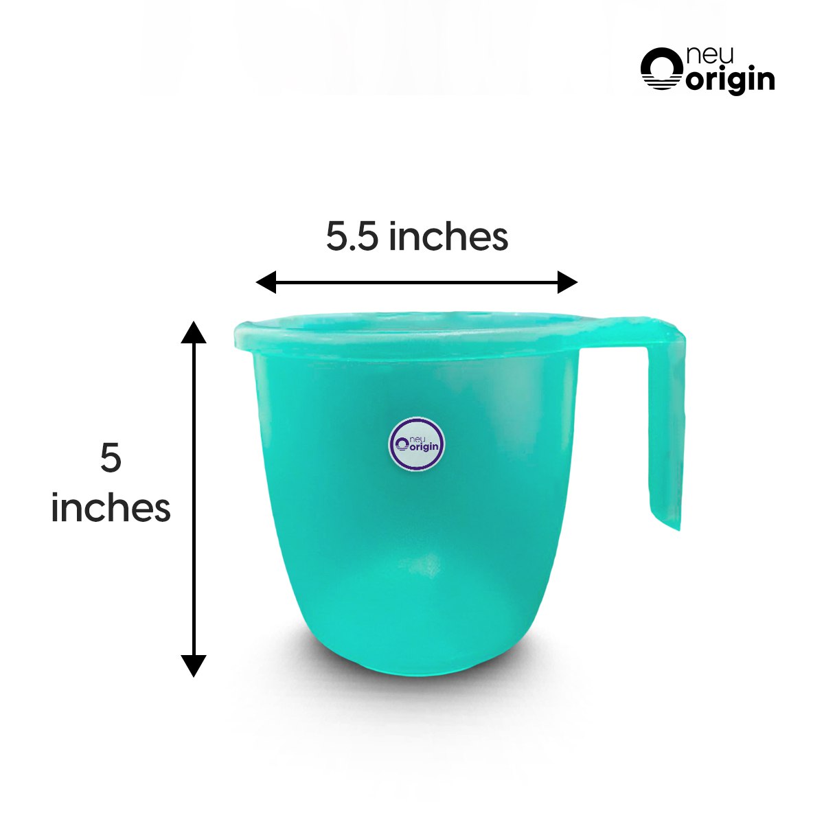 NeuOrigin Plastic Mug - 1.5L Capacity for Bathing & Camping, Assorted Colors, Lightweight Design, Durable Handle, Essential Bathroom & Outdoor Accessory, Certified BPA-Free - Versatile Usage