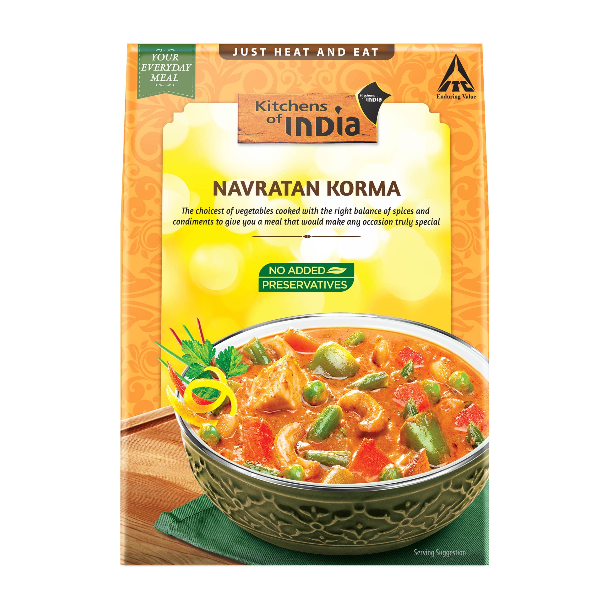 Hero pack of Navratan Korma microwavable vegetarian curry 285 g