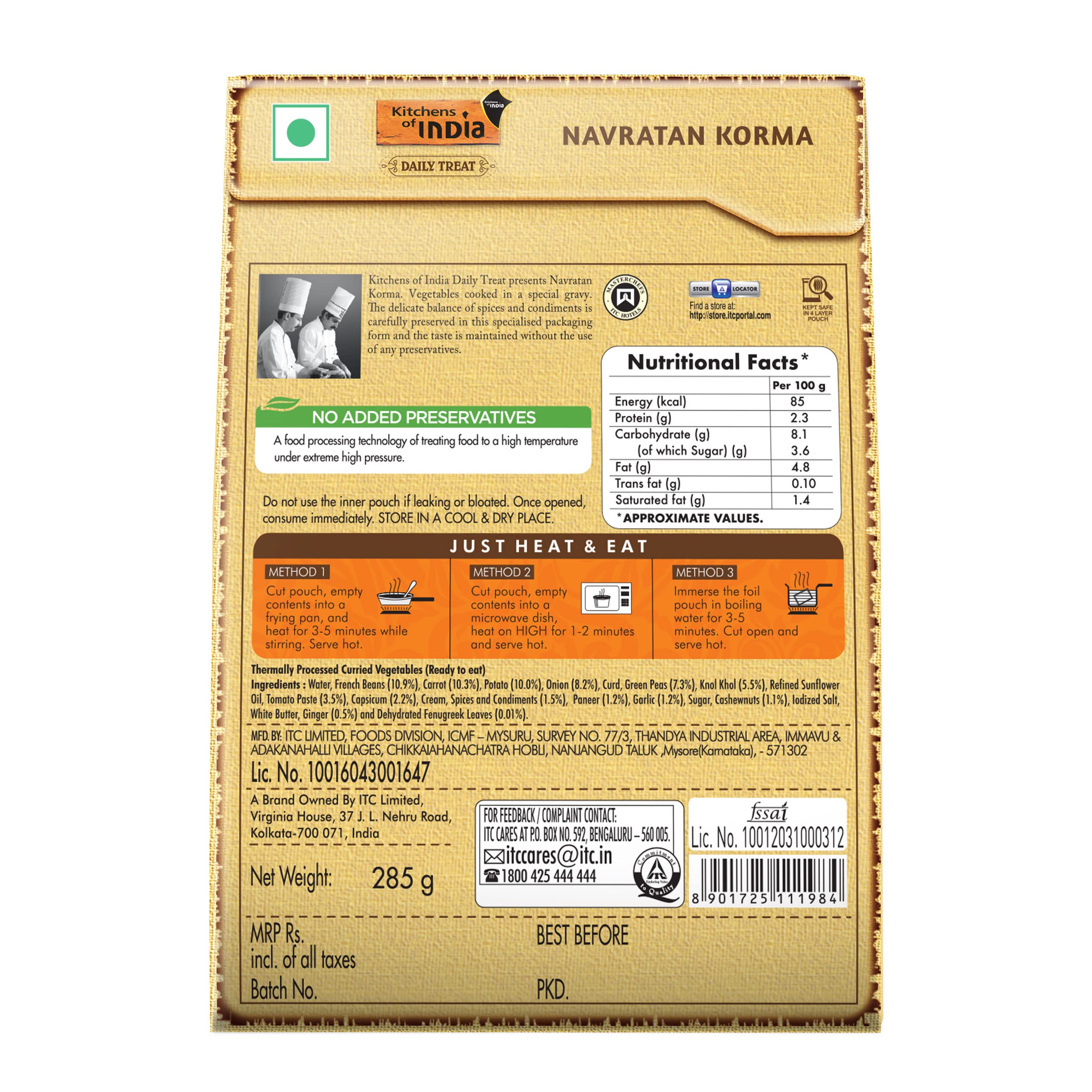 Kitchens of India, Daily Treat, Ready Navratan Korma, 285g – view 2