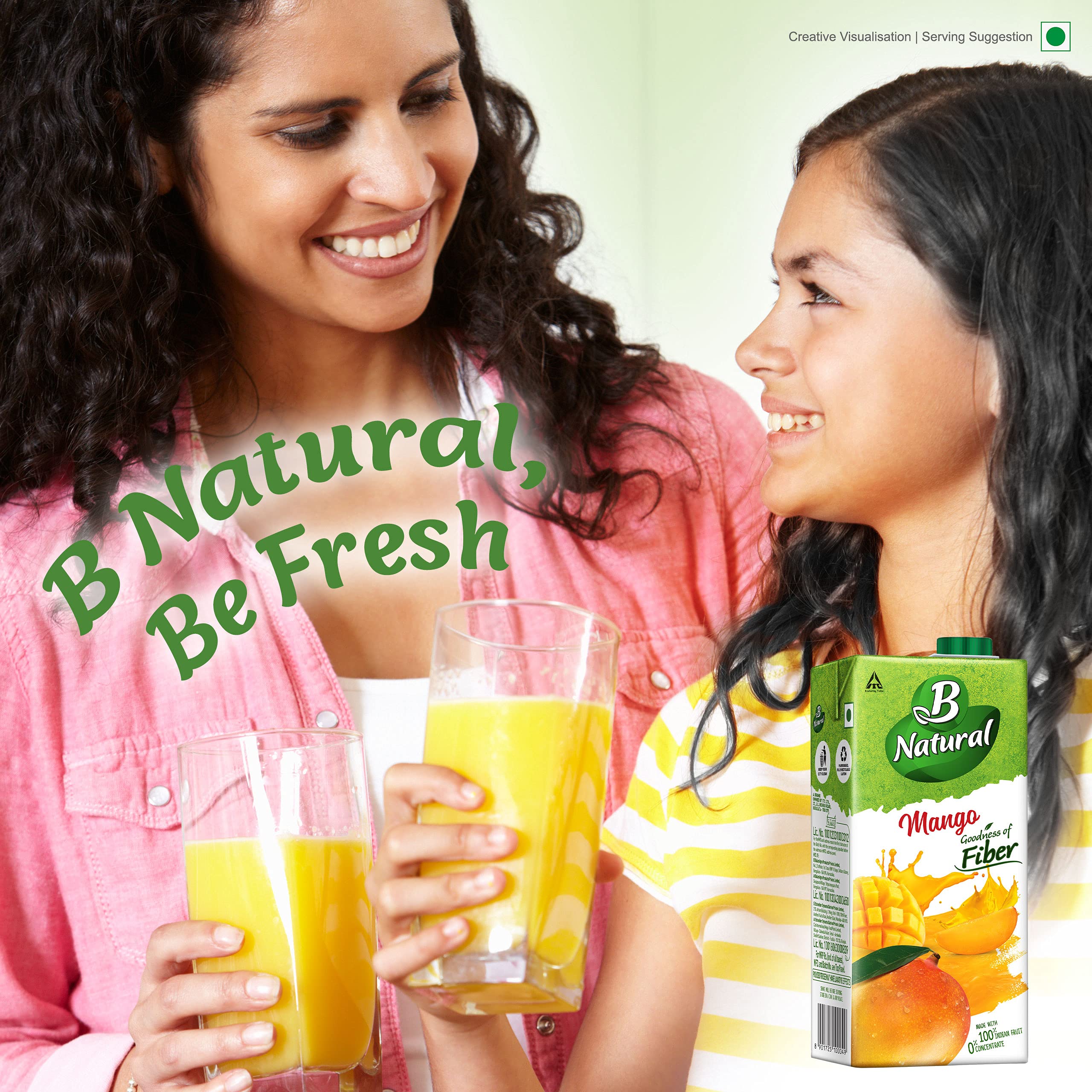 B Natural Mango Juice, Goodness of fiber, Made with choicest Mangoes, 1 litre – view 4