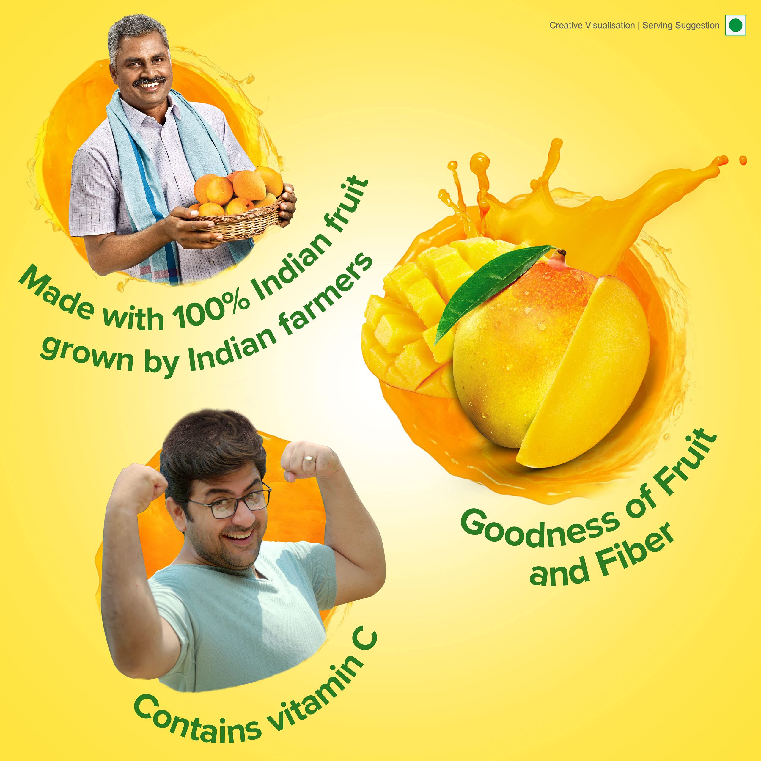 B Natural Mango Juice, Goodness of fiber, Made with choicest Mangoes, 1 litre – view 5