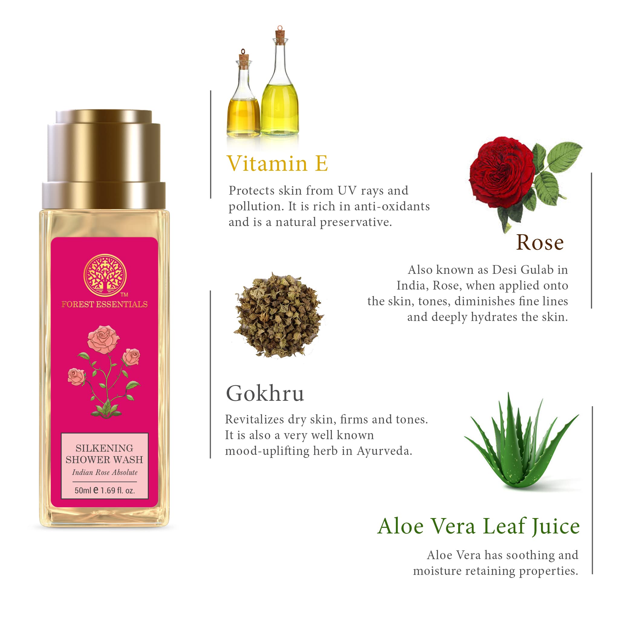 Forest Essentials Silkening Shower Wash Indian Rose Absolute – view 4