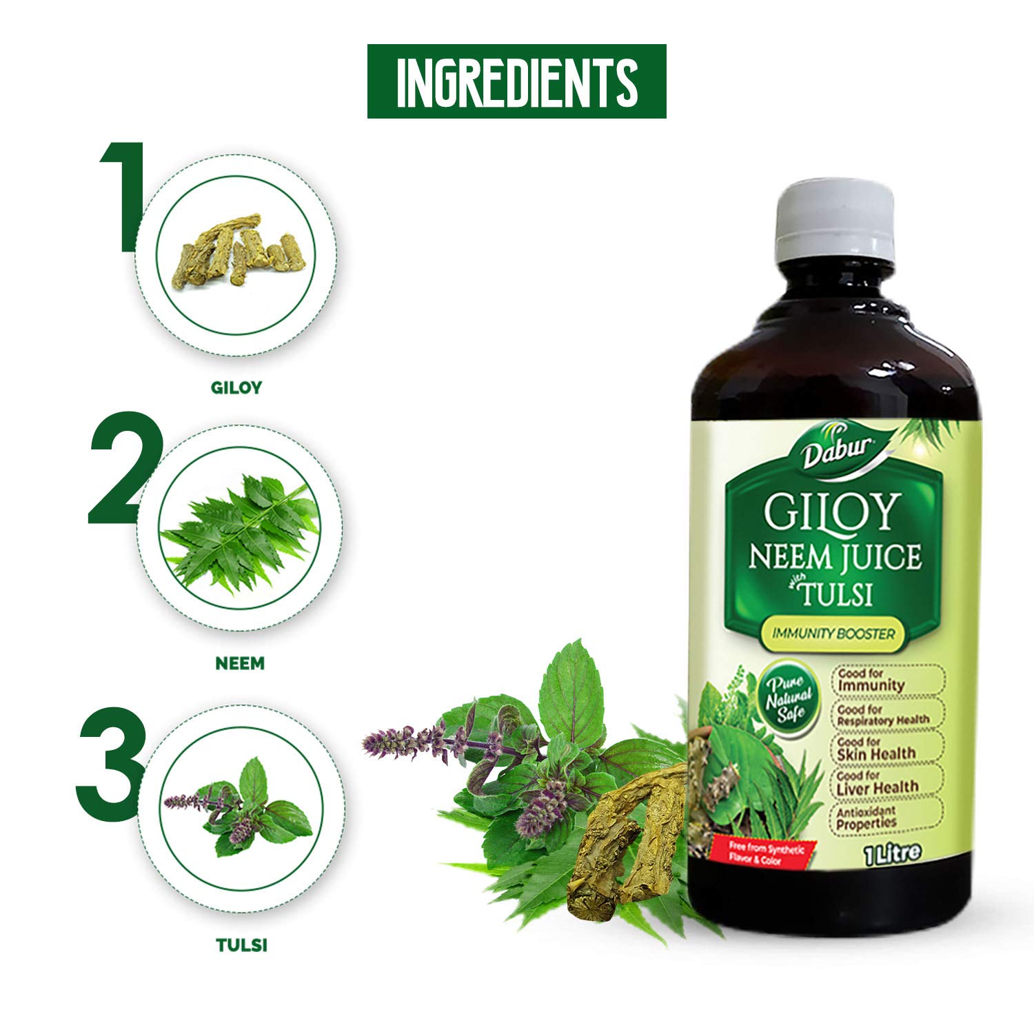 Dabur Giloy Neem Tulsi Juice - 1L – view 3