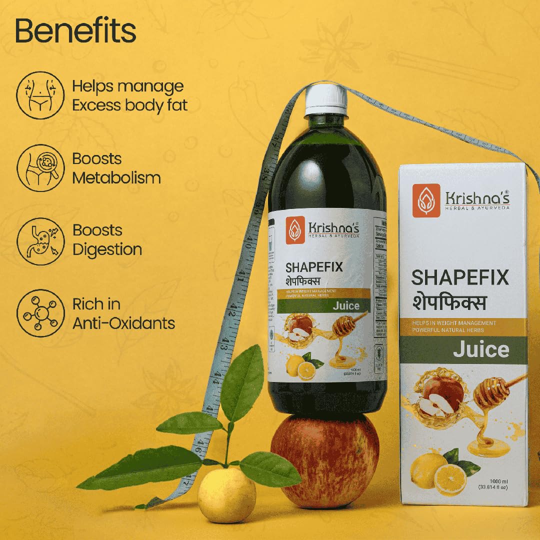 KRISHNA'S HERBAL & AYURVEDA Herbal Shapefix Juice With Natural Herbs, Helps In Weight Management, No Added Artificial Colors Or Flavours, Gluten Free - 1 Ltr (Pack Of 1) – view 3