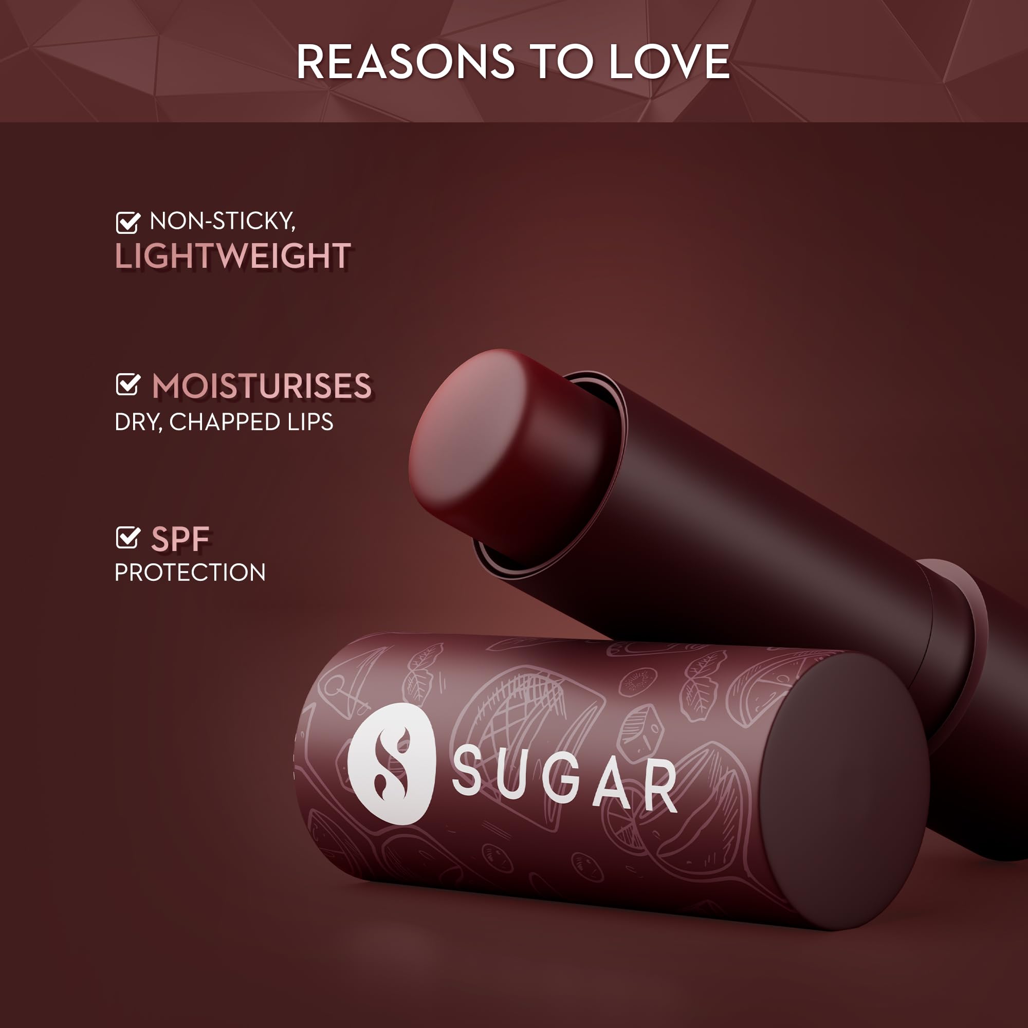 SUGAR Cosmetics Tipsy Lips Moisturing Balm with Vitamin E, Shea Butter and Jojoba Oil – view 2