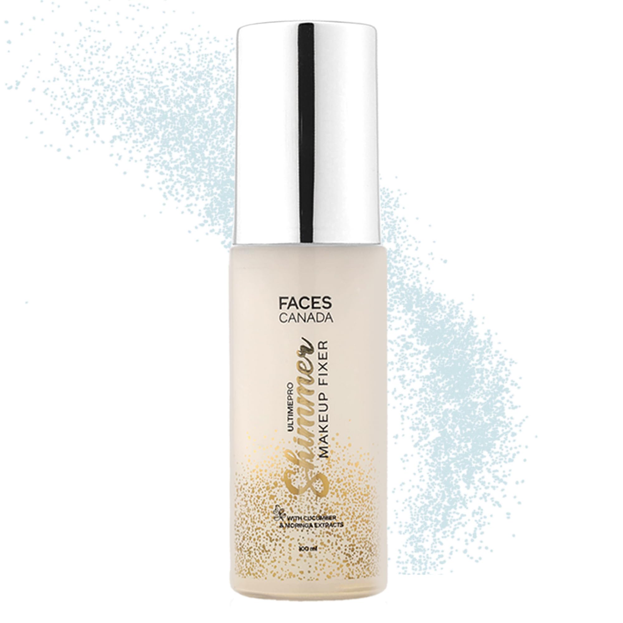 FACESCANADA shimmer makeup fixer bottle with soft glow finish