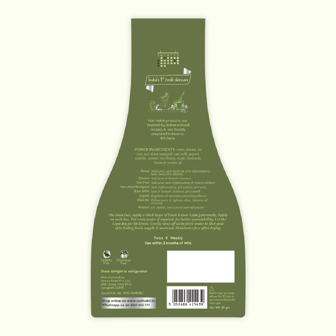 Nat Habit Neem Powder Face Mask for Oily Skin, Ajwain Ksheer Lepa- Face Pack for Men & Women – view 8
