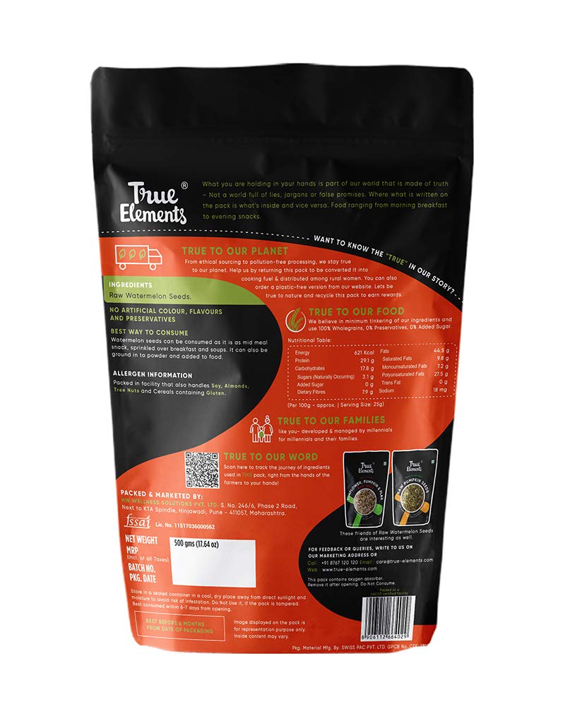 True Elements Watermelon Seeds 500g - High in Protein Seeds – view 2