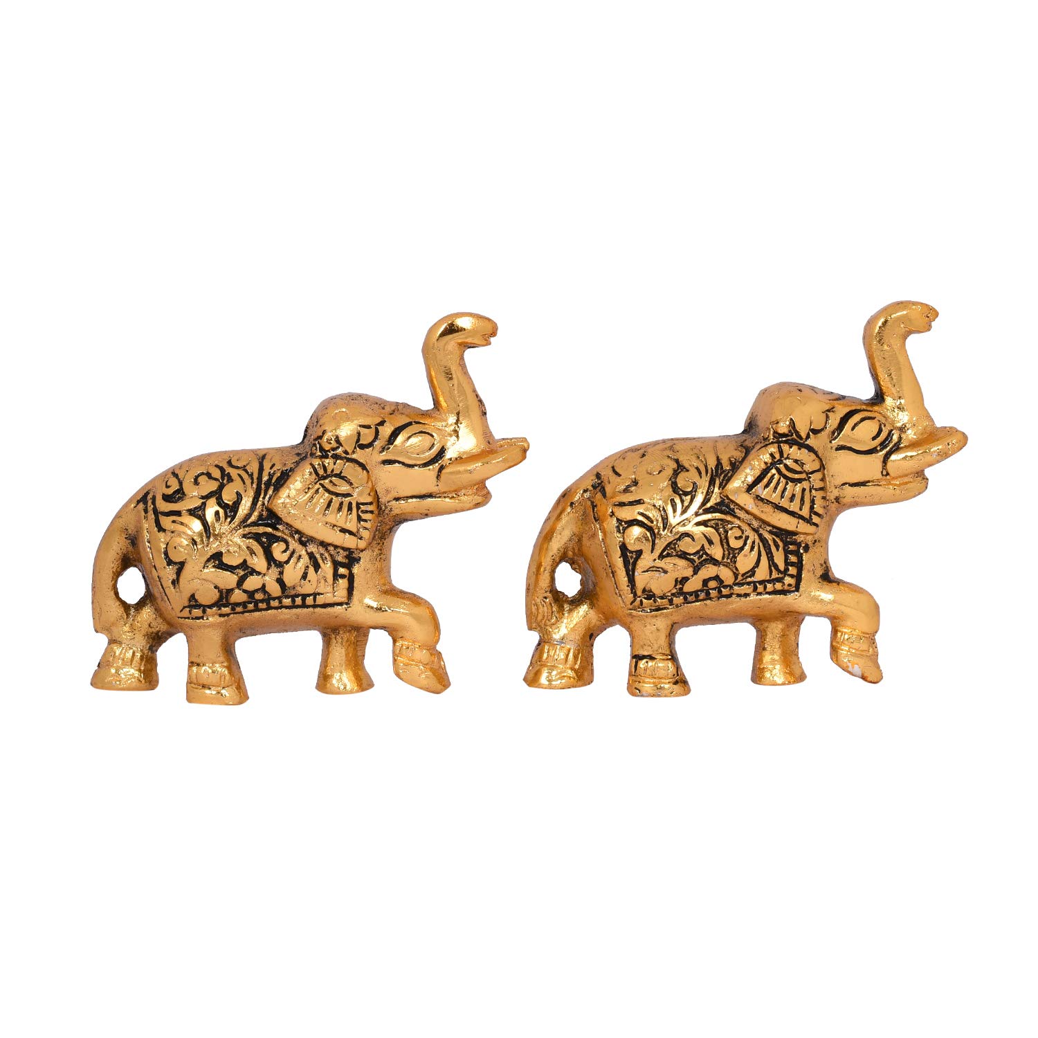 Collectible India Elephant Trunk Up Showpiece Decorative Items figurine for Home Decoration - Diwali Decoration Items for Home decor -Diwali Gift Gold Plated Statue Home/Office Table Living Room Decor – view 6