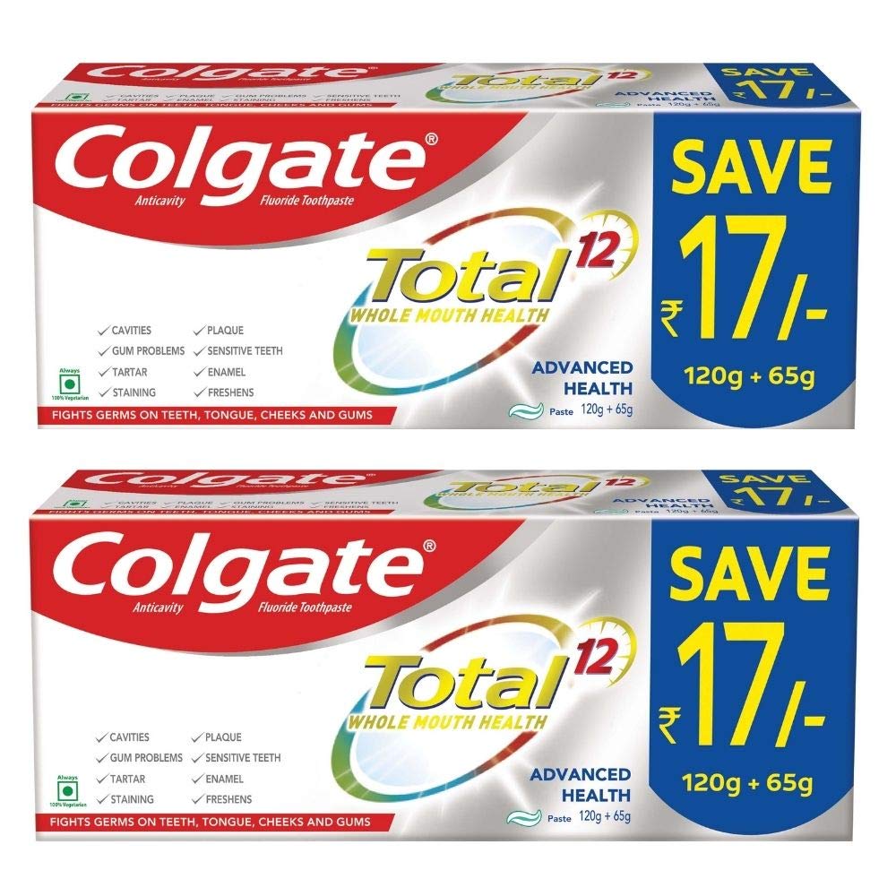 Two Colgate Total Deep Clean toothpaste tubes in pack of 2