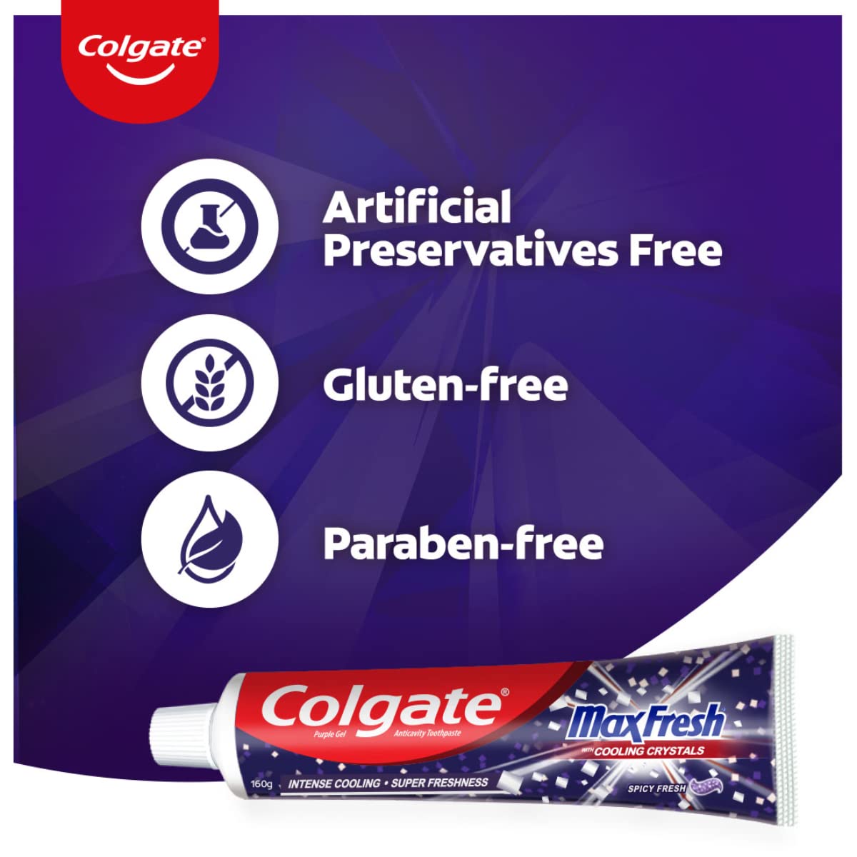 Colgate MaxFresh 320g (160g x 2, pack of 2) Toothpaste, Purple Gel Paste with Menthol for Super Fresh Breath – view 5