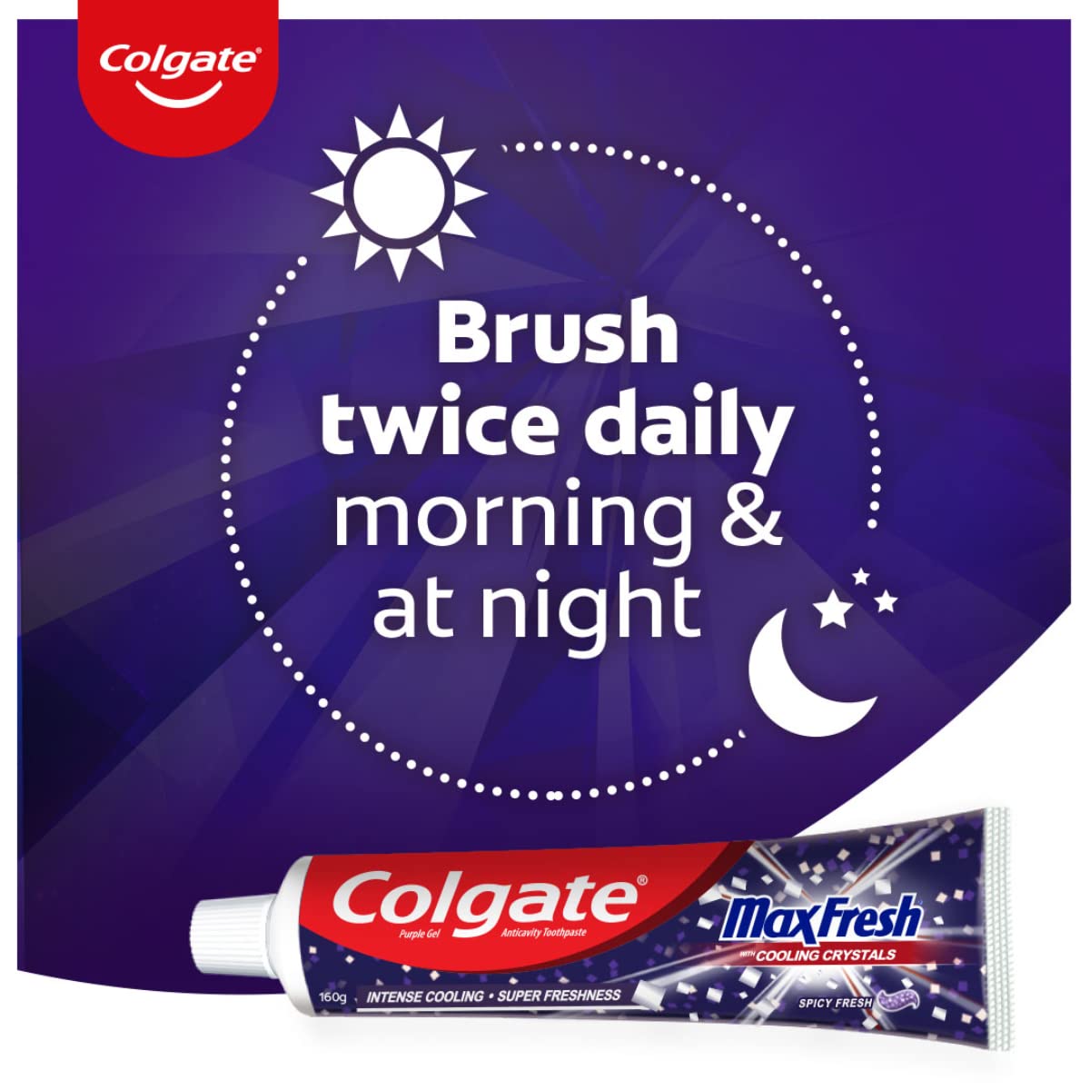 Colgate MaxFresh 320g (160g x 2, pack of 2) Toothpaste, Purple Gel Paste with Menthol for Super Fresh Breath – view 6