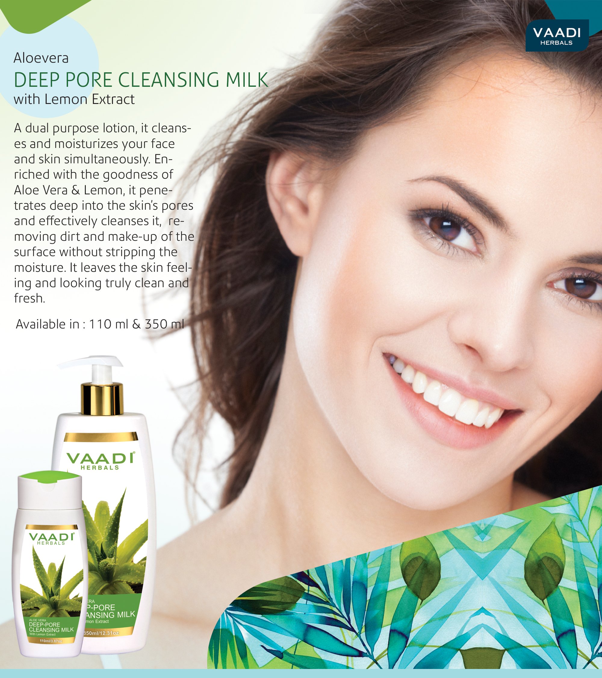 Vaadi Herbals Aloevera Deep Pore Cleansing Milk with Lemon Extract, 110ml – view 2