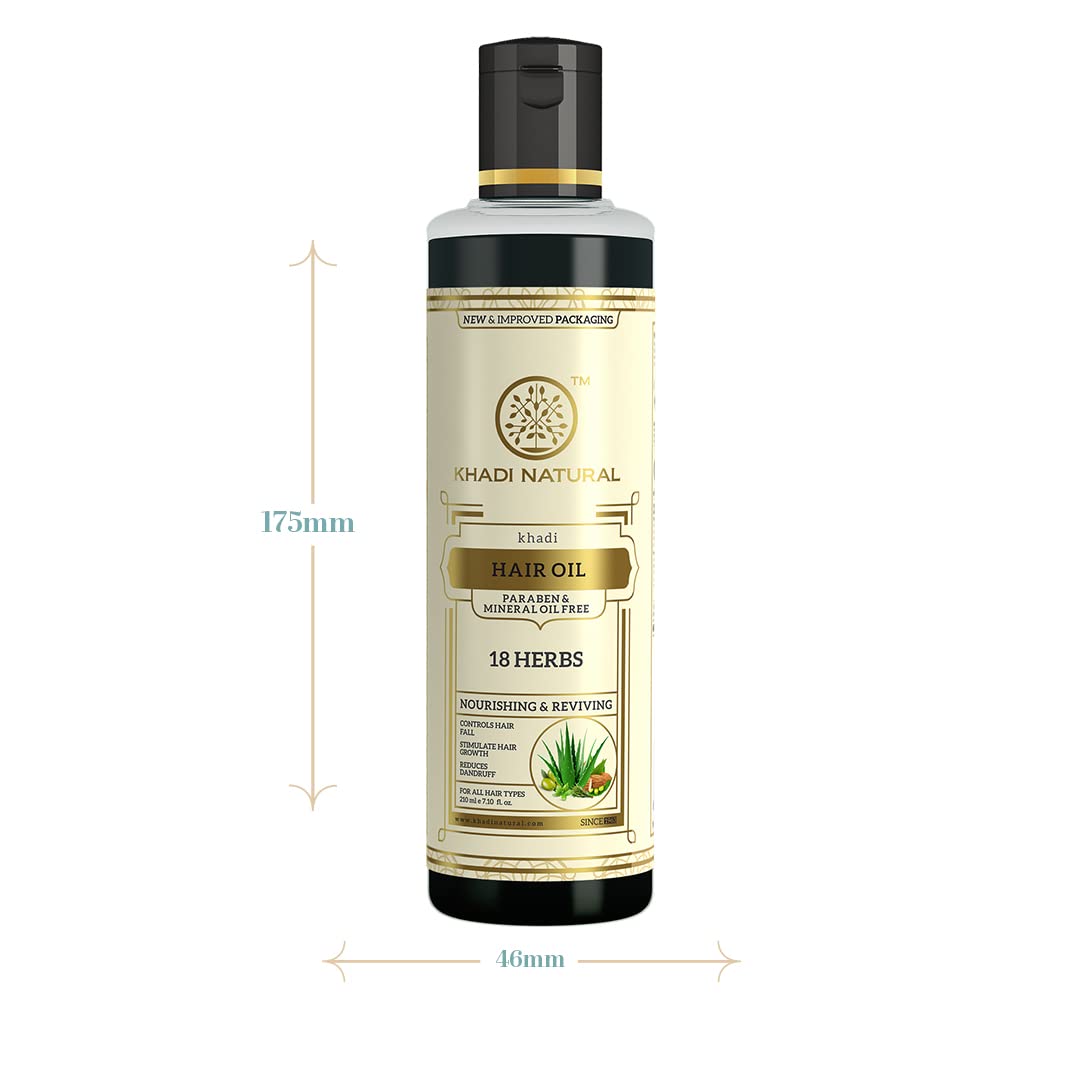KHADI NATURAL Ayurvedic 18 Herbs Hair Oil, 210ml – view 5